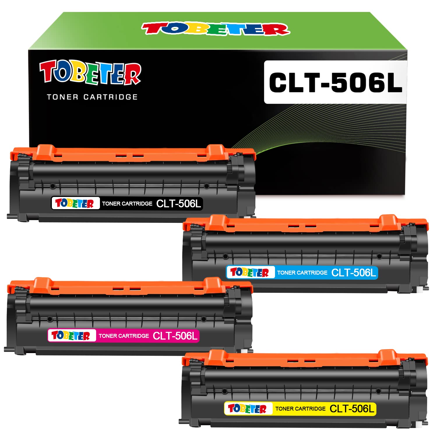ToBeter 4-Pack CLT-506L Toner for Samsung Printers - 6,000 Pages High-Yield for Office & Home Printing
