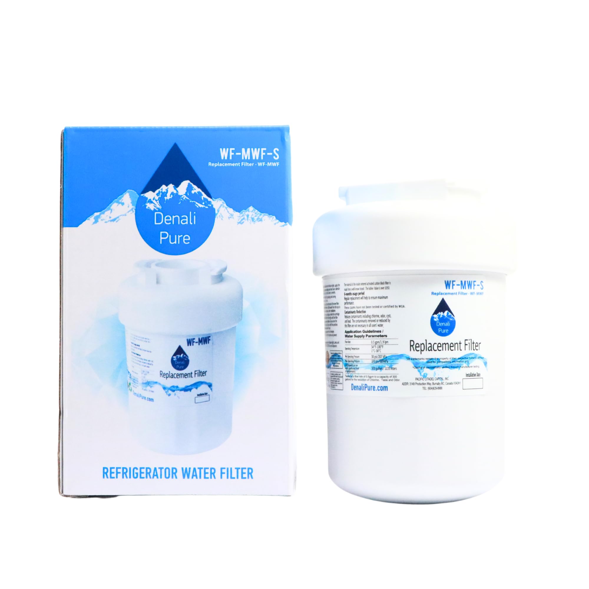 GE MWF MWFP Refrigerator Water Filter Replacement - Compatible with General Electric GFSL6KEXBLS & Other Models | Pure Drinking Water for Home & Office Use