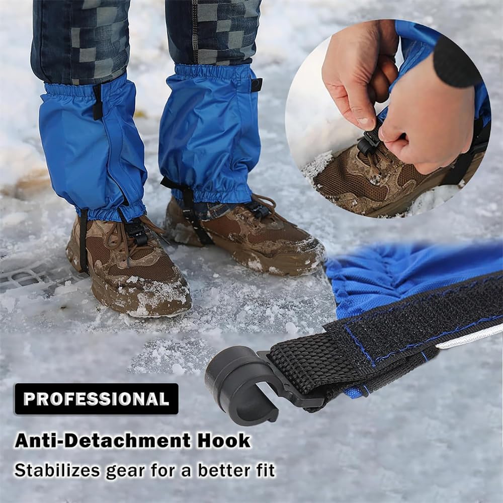 Waterproof Hiking Gaiters for Men & Women - Lightweight Leg Gaiters with Upgraded Zipper, Dirt-Proof Ripstop Material, Breathable Boot Gators for Hunting & Outdoor Adventures - Perfect for Trail Running, Mountain Climbing & Snowshoeing