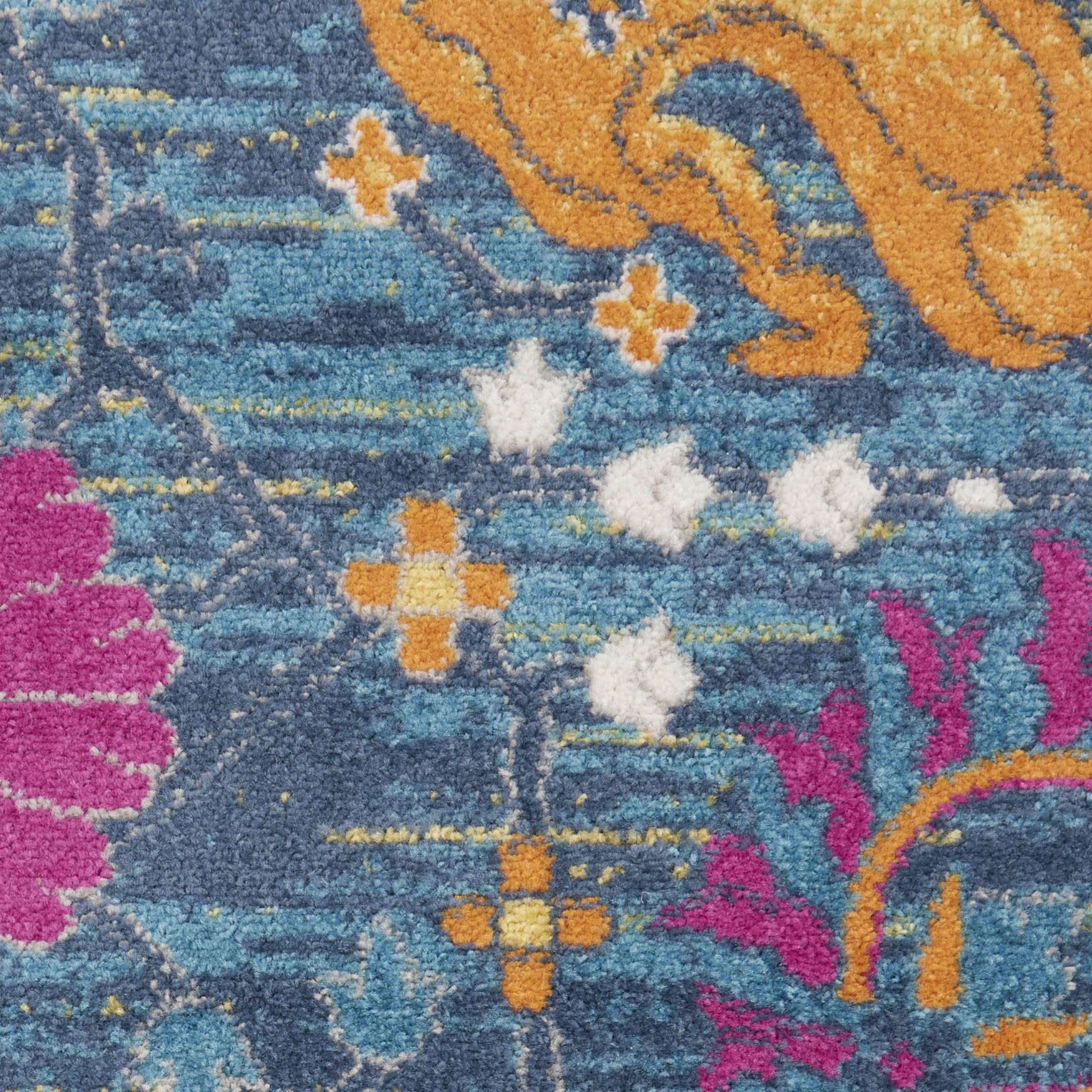 Nourison Passion Denim 9' x 12' Bohemian Moroccan Area Rug - Non-Shedding & Easy to Clean - Perfect for Living Room, Bedroom, Dining Room & Kitchen Decor