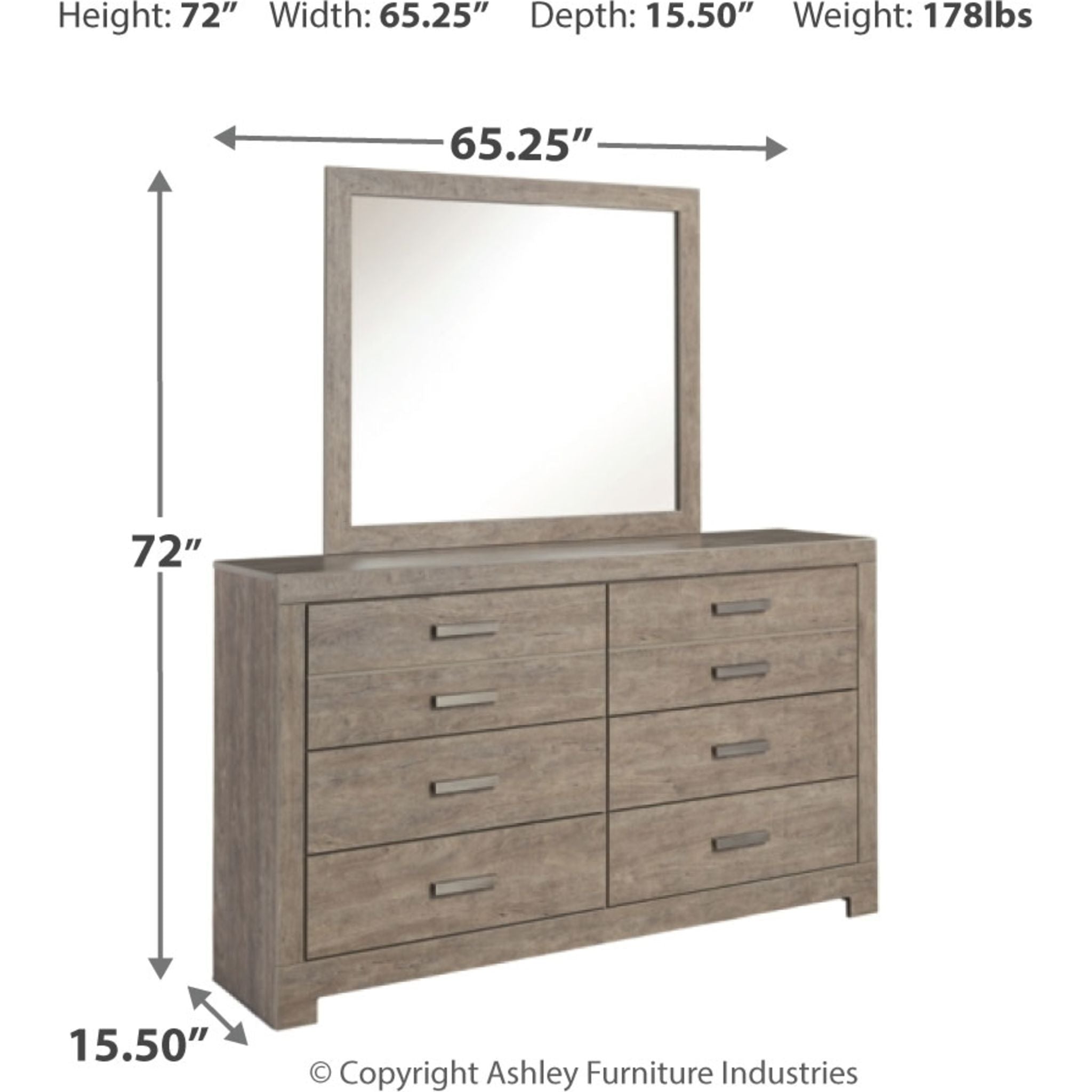 Culverbach Dresser and Mirror Set - Modern Bedroom Furniture with Mirror for Home Decor & Organization | Perfect for Bedroom Storage, Dressing Area & Closet Organization