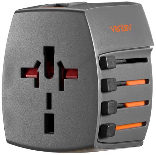 Ventev Hub 300 2.4A USB Charger - Black/Orange - Fast Charging for Smartphones, Tablets & Devices | Perfect for Home, Office & Travel