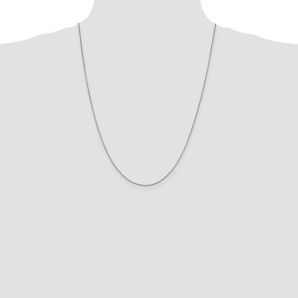 10k White Gold 1mm Box Chain Necklace for Women - Durable Lobster Clasp Jewelry Gift for Anniversary, Birthday & Everyday Wear