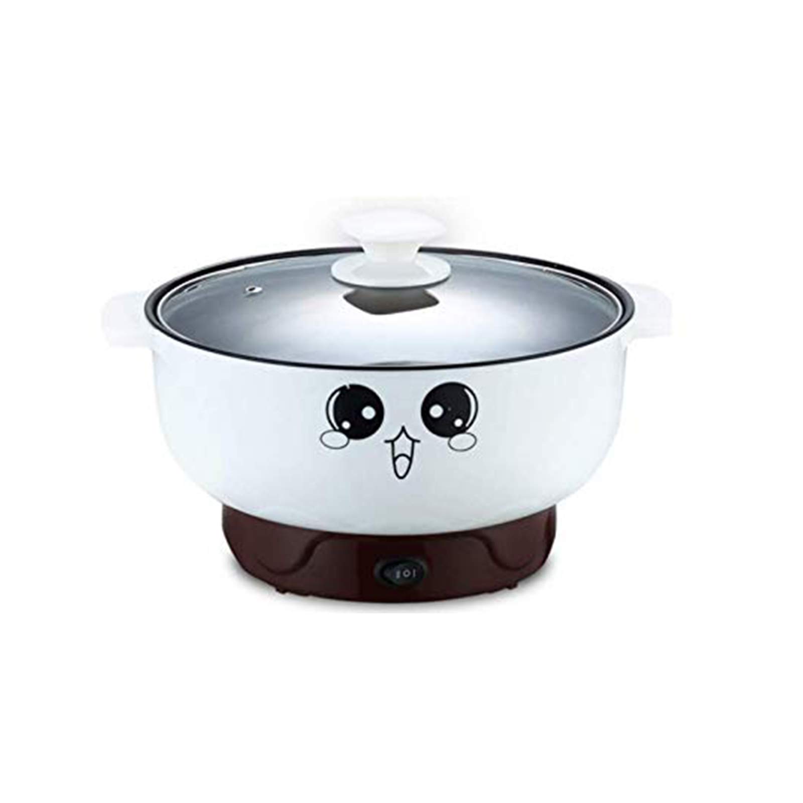 JIAN YA NA 110V Electric Skillet with Lid - 4-in-1 Non-Stick Stainless Steel Electric Hot Pot, Rice Cooker, Steamer & Frying Pan for Noodles, Soup, Eggs & More - Perfect for Dorm, Office, Camping & Small Kitchen Cooking
