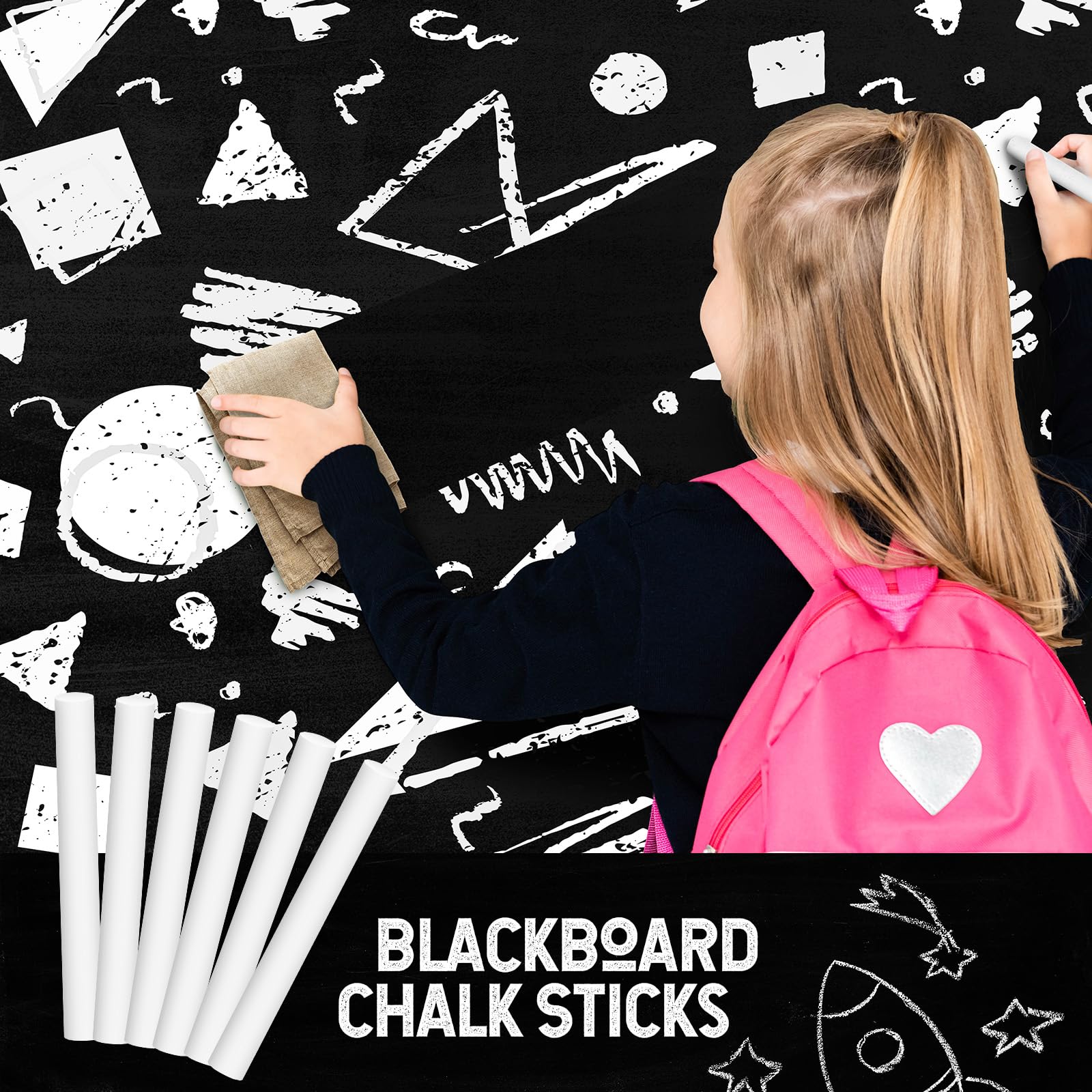 Yeaqee 1800-Piece Dustless White Chalk Bulk Pack - Non-Toxic Chalkboard Chalk for Classroom, Office & Home - Ideal for Teachers, Kids & School Supplies | Perfect for Blackboards, Sidewalks & Educational Activities