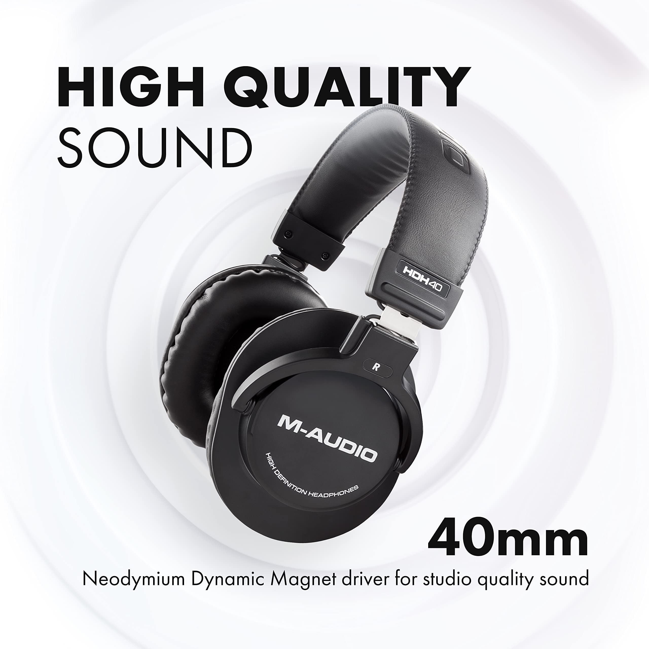 M-Audio Oxygen Pro Mini 32 Key USB MIDI Keyboard Controller with Beat Pads & HDH40 Studio Headphones - Perfect for Music Production, Home Recording & Live Performances