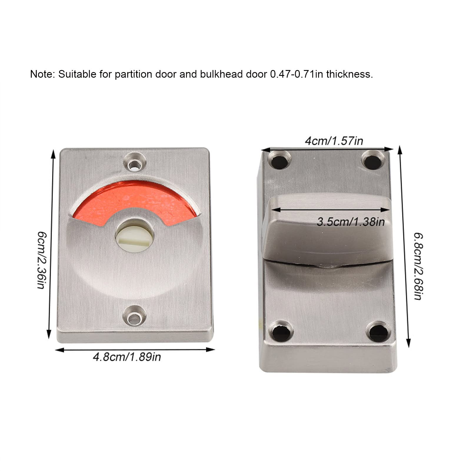 Zinc Alloy Privacy Door Lock Indicator - Vacant/Occupied Bathroom Restroom Toilet Sign | Durable Latch Lock Bolt for Home, Office & Public Restrooms | Clearly Shows Room Availability Status