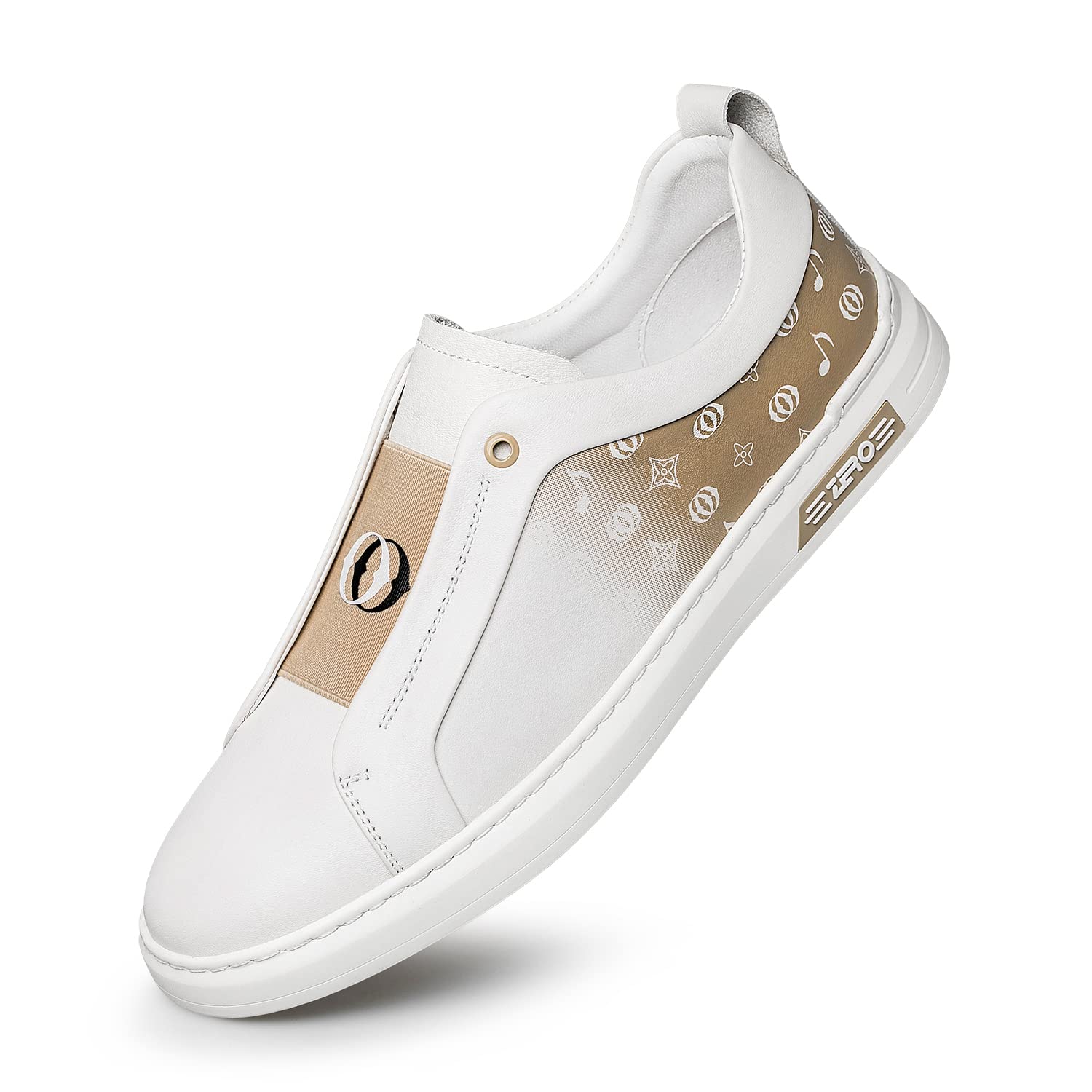 ZRO Men's White Laceless Loafers Sneakers - Comfortable Slip-On Shoes for Casual Wear, Walking & Travel - Fall 2022 Collection