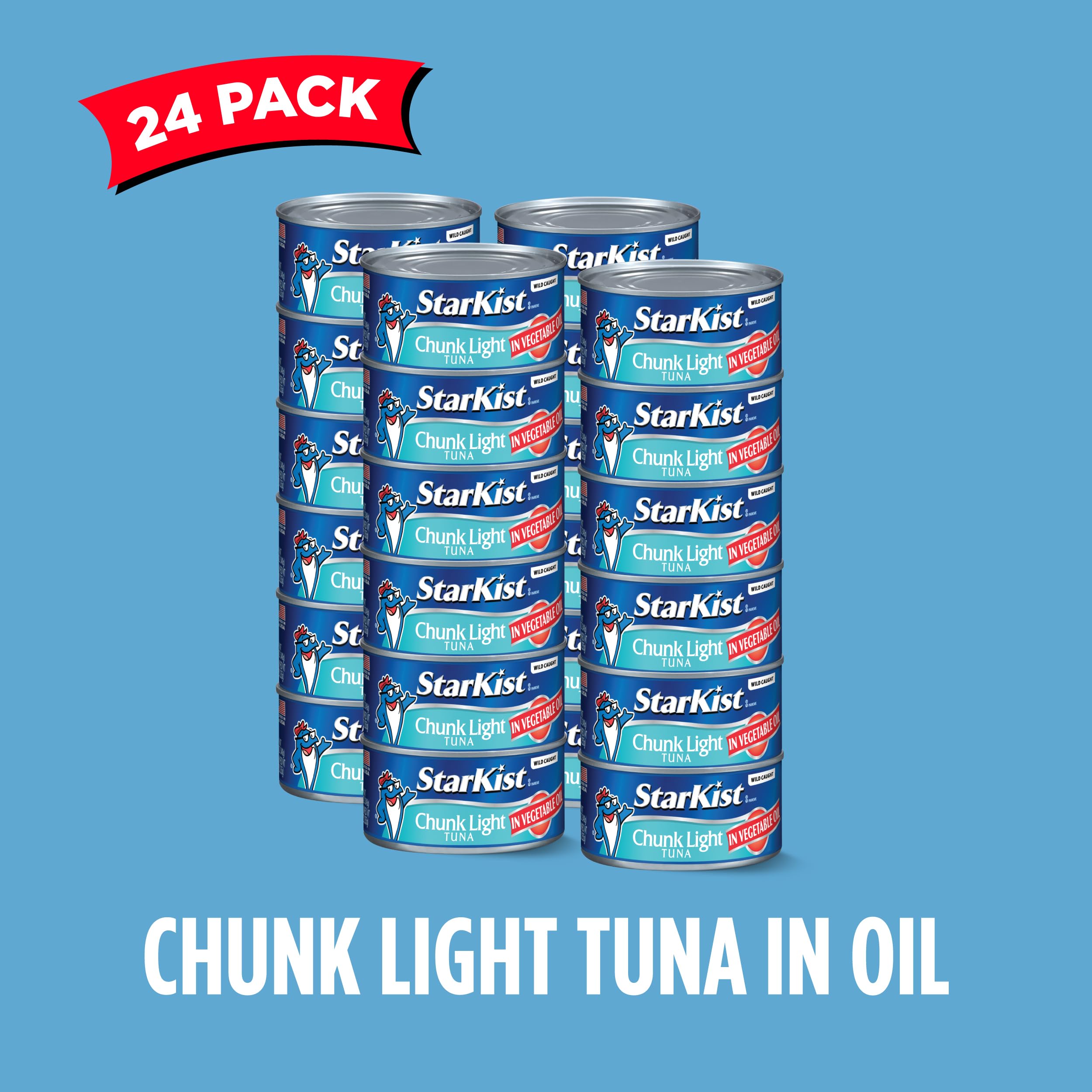 StarKist Chunk Light Tuna in Oil - 12 oz Cans (Pack of 24) | High Protein, Omega-3 Rich Albacore Tuna | Perfect for Sandwiches, Salads & Quick Meals