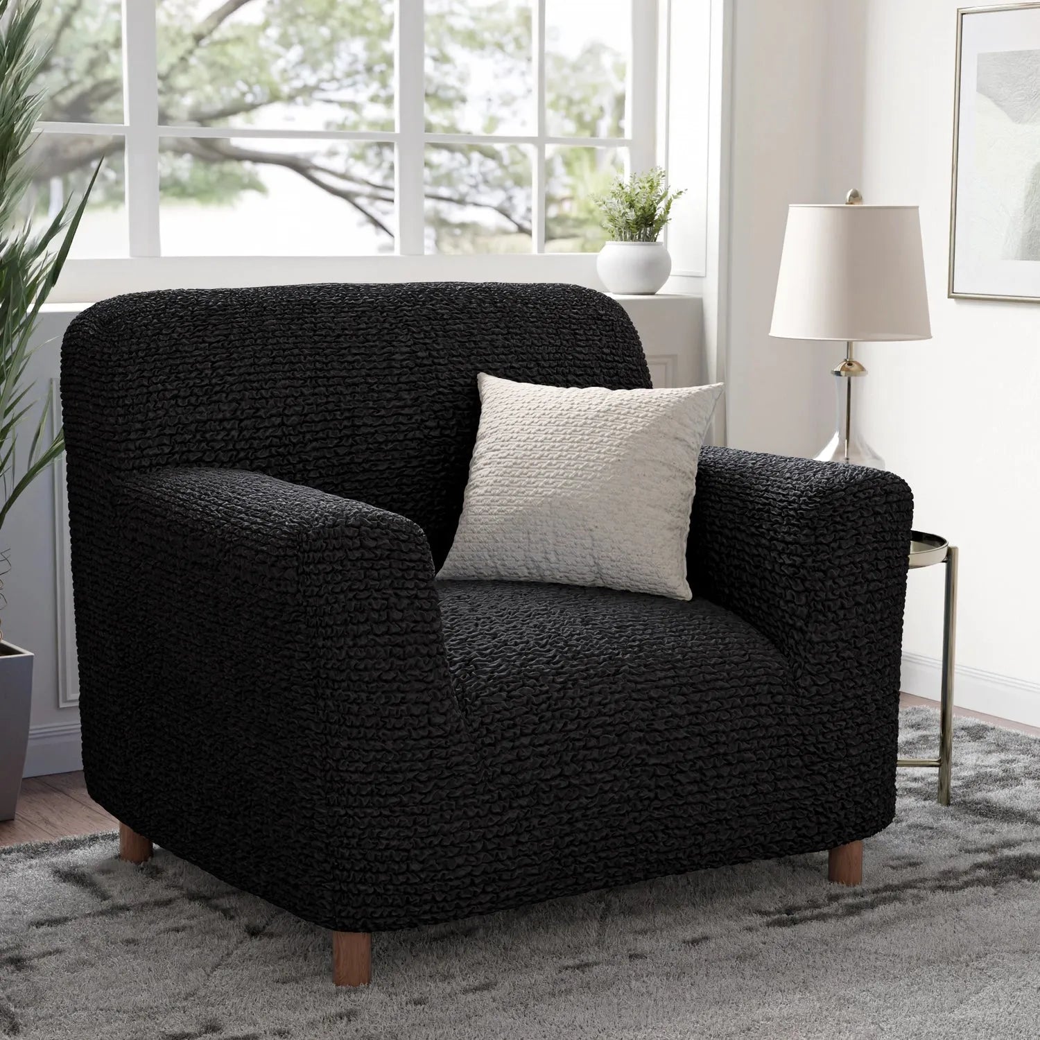 Microfiber Armchair Slipcover - Stretchable Furniture Protector for Living Room, Bedroom & Office - Easy Washable Sofa Cover for Pets & Kids