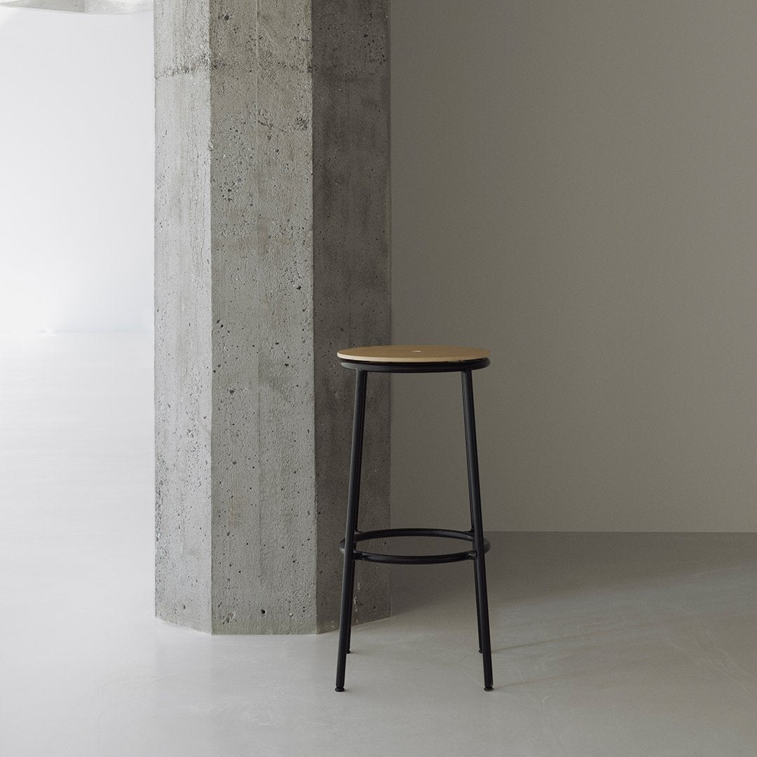 Simon Legald Circa Bar Stool by Normann Copenhagen - Modern Scandinavian Design Bar Height Stool for Kitchen Island, Breakfast Nook & Home Decor