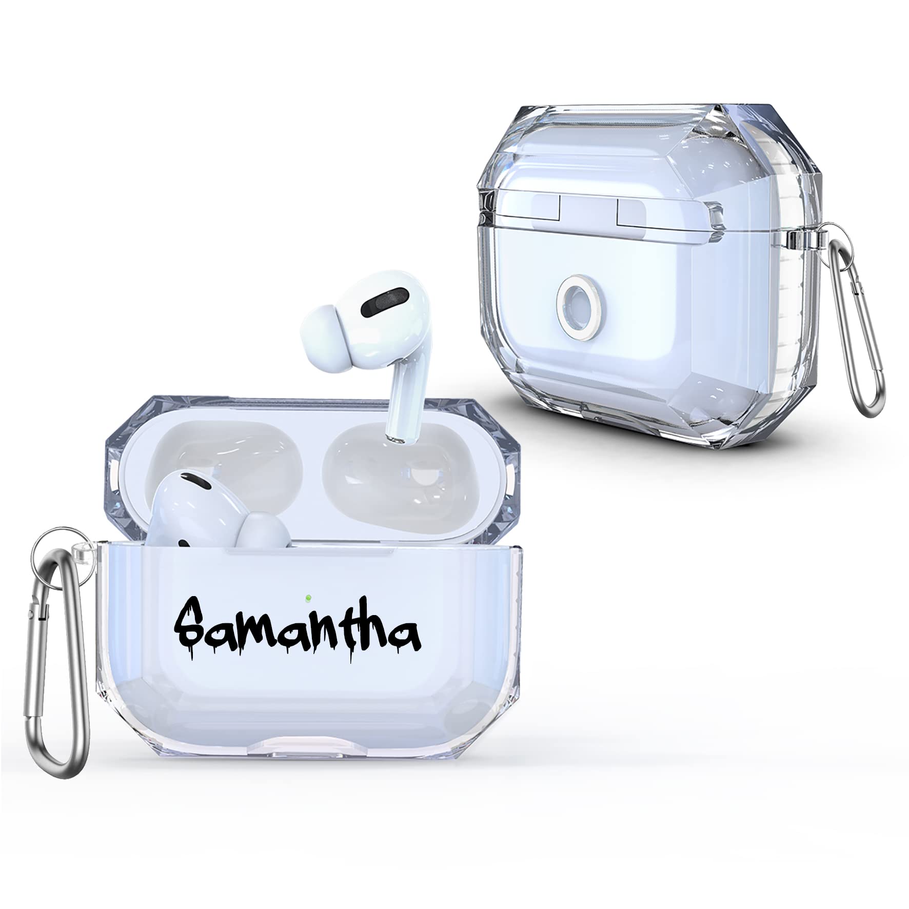 Custom Name Graffiti AirPods 2 Pro Case with Keychain - Clear Protective Cover Compatible with AirPods 1/2/3 (AP76) - Perfect for Street Style, Gifts & Personalization