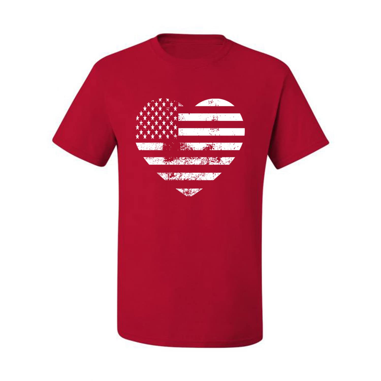 Wild Bobby USA Flag Heart Patriotic Men's Graphic T-Shirt - American Pride Tee for 4th of July, Veterans Day & Casual Wear