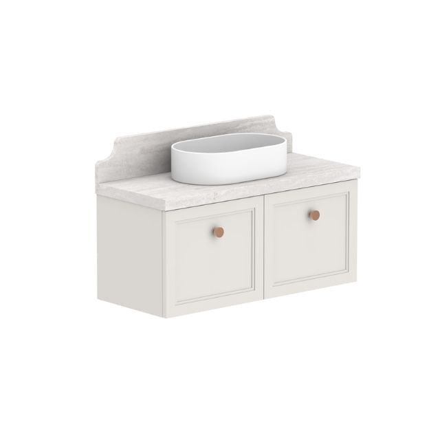 ADP Mabel Wall-Mounted Vanity with Durasein Countertop - Modern Bathroom Sink Cabinet for Small Spaces, Perfect for Apartments & Powder Rooms