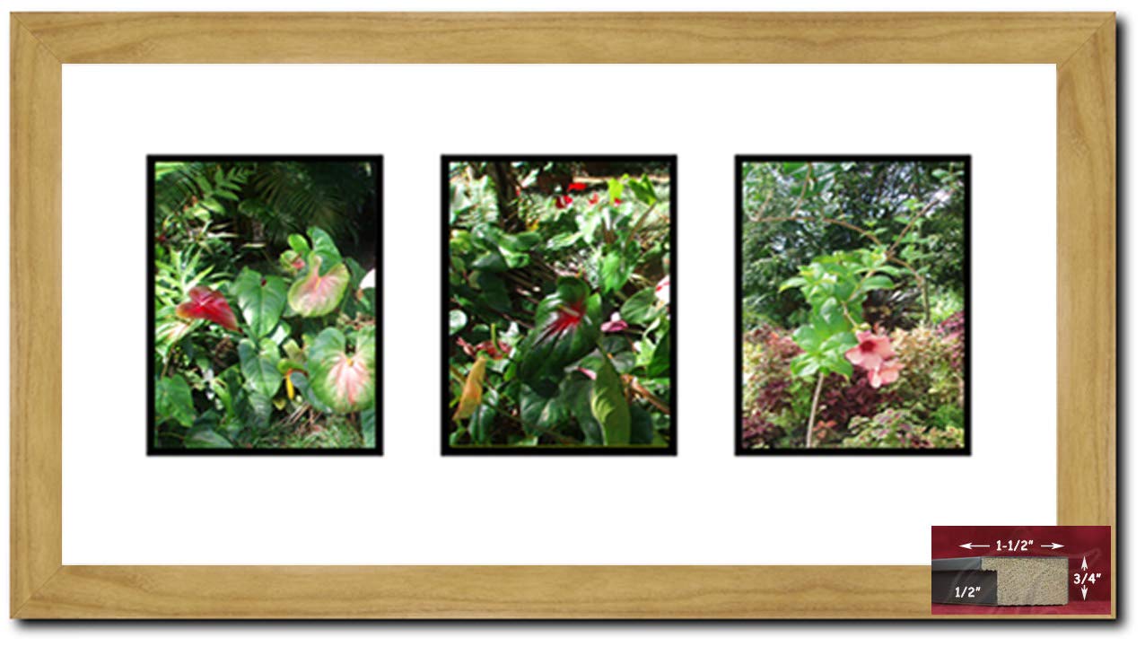 Light Oak 4 Opening Picture Frame 5x7 Inches - Perfect for Family Photos, Wedding Memories & Wall Collage Display