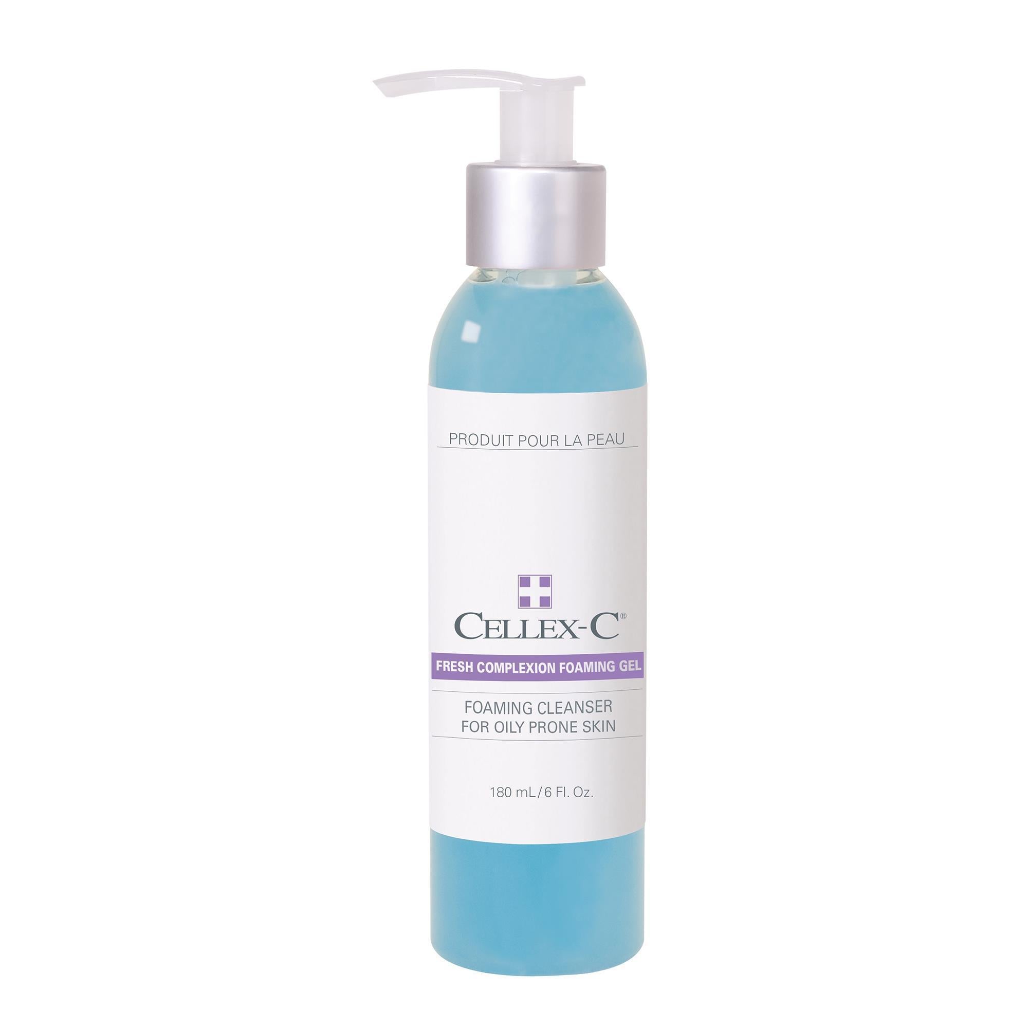 Cellex C Fresh Complexion Foaming Gel Cleanser - 6 fl oz | Vitamin C Face Wash for Brightening & Acne Control | Perfect for Morning & Night Skincare Routine