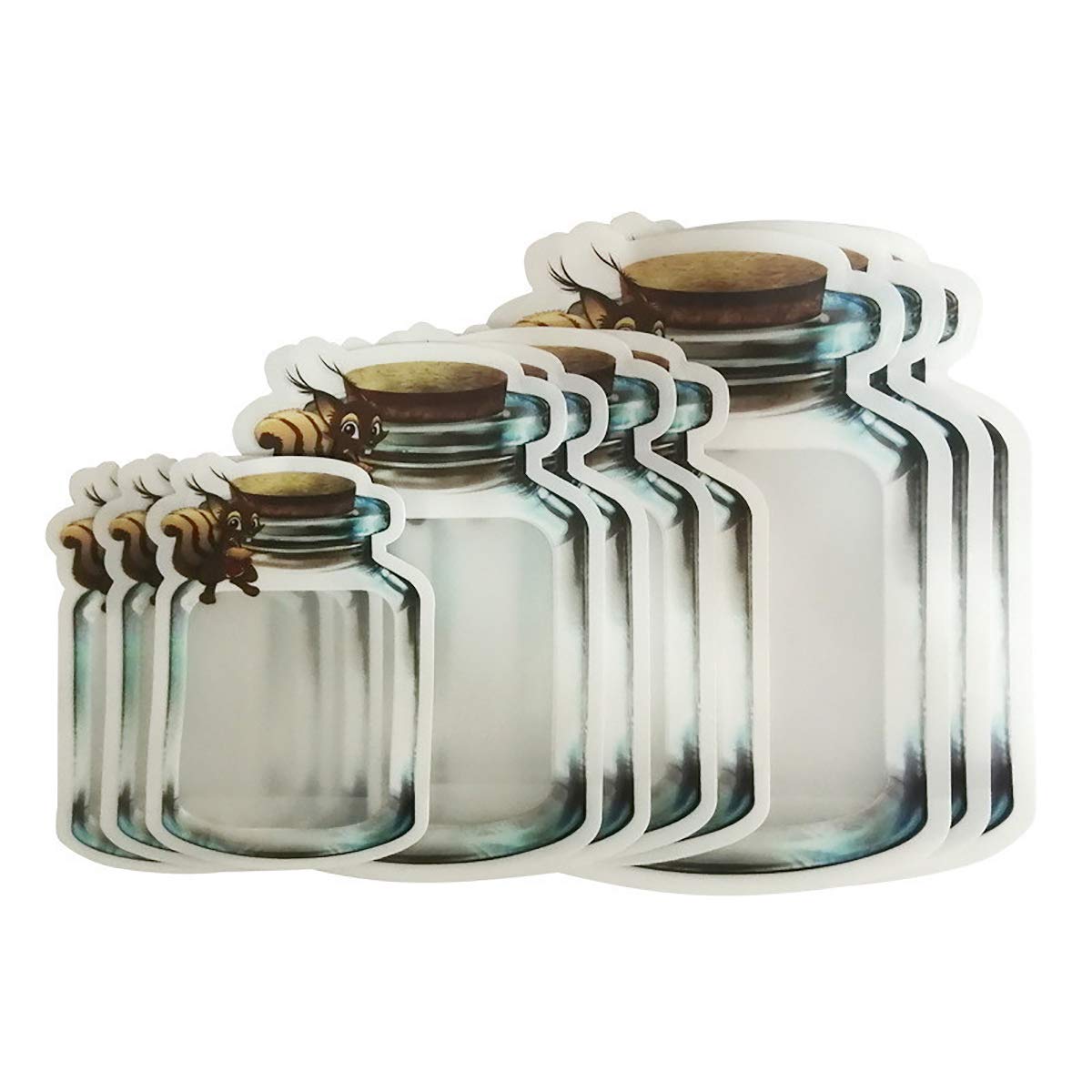 Eco-Friendly Reusable Storage Bags - 10 Pack Airtight Freezer BPA-Free Ziplock Food Bags for Lunch, Travel & Home Organization | Mason Jar Shape Design | Perfect for Meal Prep, Snacks & Leftovers