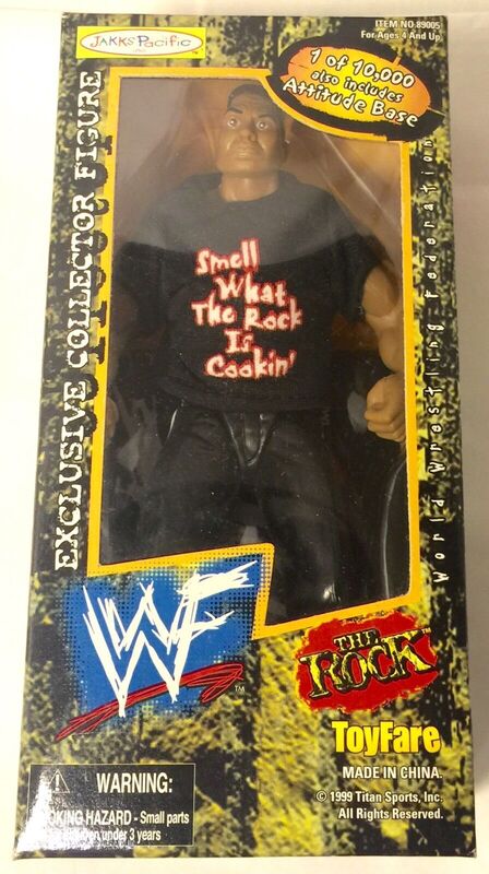 1999 WWF Jakks Pacific The Rock ToyFare Mailaway Exclusive Action Figure - Collectible Wrestling Toy for Fans & Display | Perfect for WWE Memorabilia Collections & Nostalgic Gifts