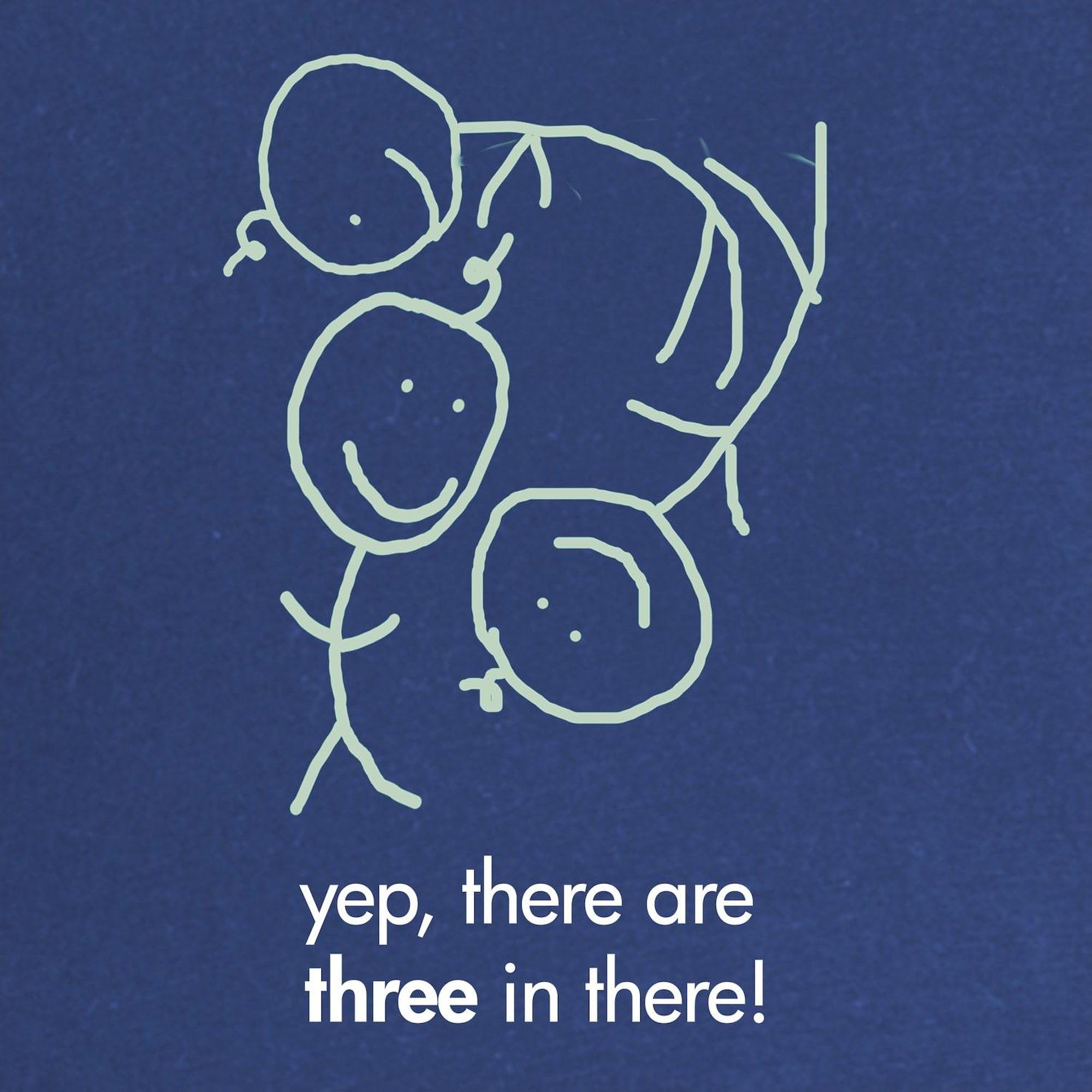 Funny Maternity T-Shirt for Women - 'There are 3 in There!' Dark Ruched Side Pregnancy Tee - Perfect for Baby Showers, Gender Reveals & Maternity Photos