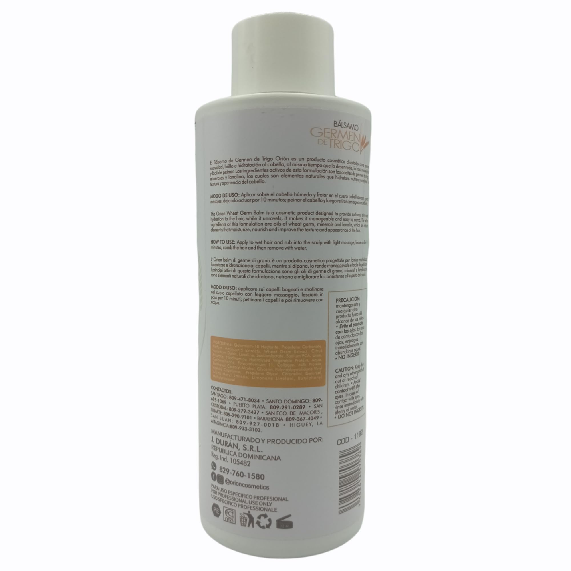 Organic Wheat Germ Hair Conditioner - Deep Hydrating & Nourishing Treatment for Stronger, Softer, Shinier Hair - Detangles & Repairs Damaged Hair - 32oz Bottle - Perfect for Dry, Frizzy & Color-Treated Hair at Home or Salon