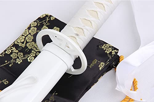 Japanese Katana Sword - Stainless Steel Bleach Anime Sode no Shirayuki White Cosplay Sword - Decorative Collectible for Halloween, Christmas & Anime Events - Unsharpened for Safe Display