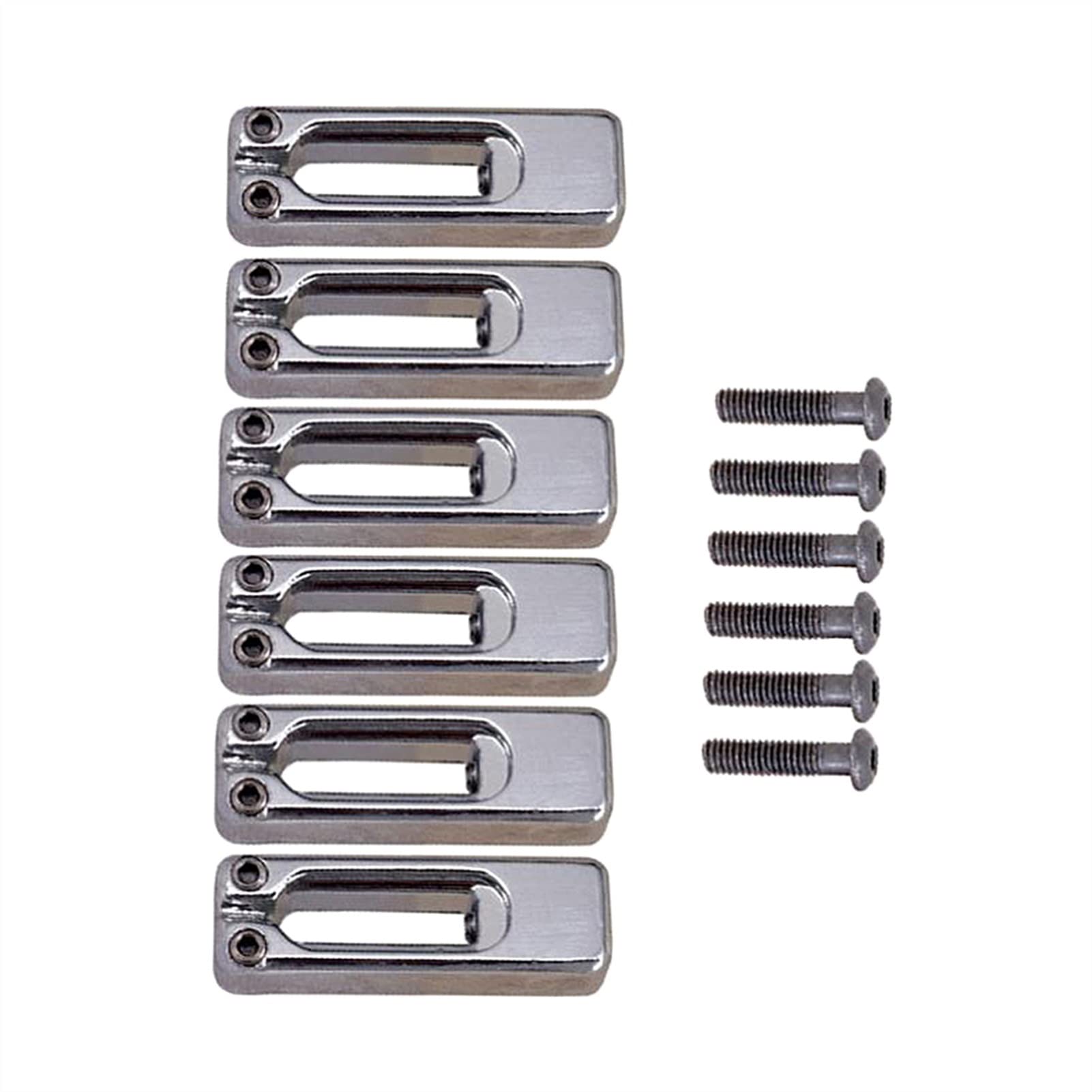 6-Piece Silver Tremolo Bridge Saddles for Electric Guitar - Replacement Parts for Smooth Playability - Perfect for Rock, Blues & Metal Performances