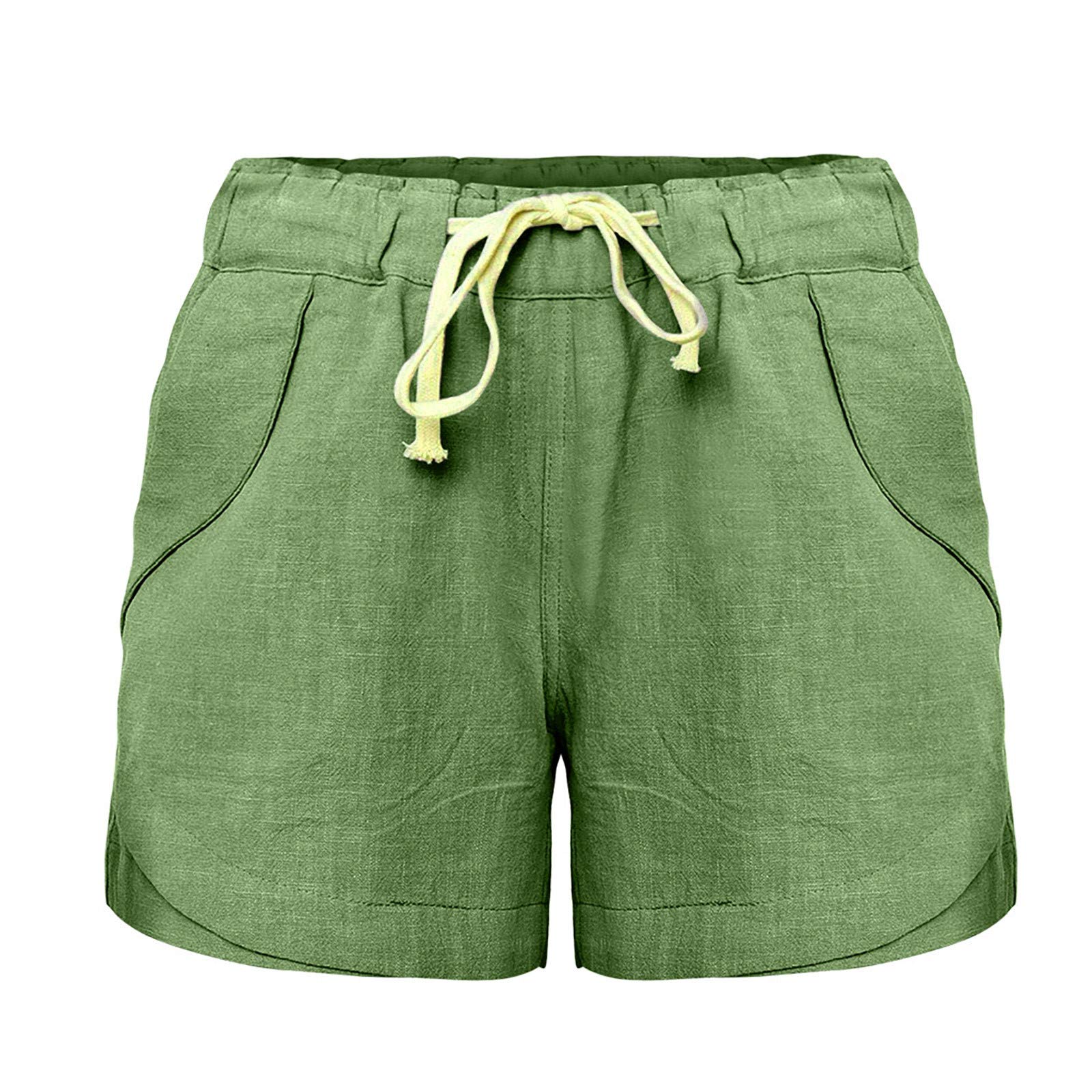 **Women's Casual Shorts - Large Size Comfortable Elastic Waist Fashion Printed Pocket Shorts for Women - Perfect for Summer, Travel, and Lounge Wear**