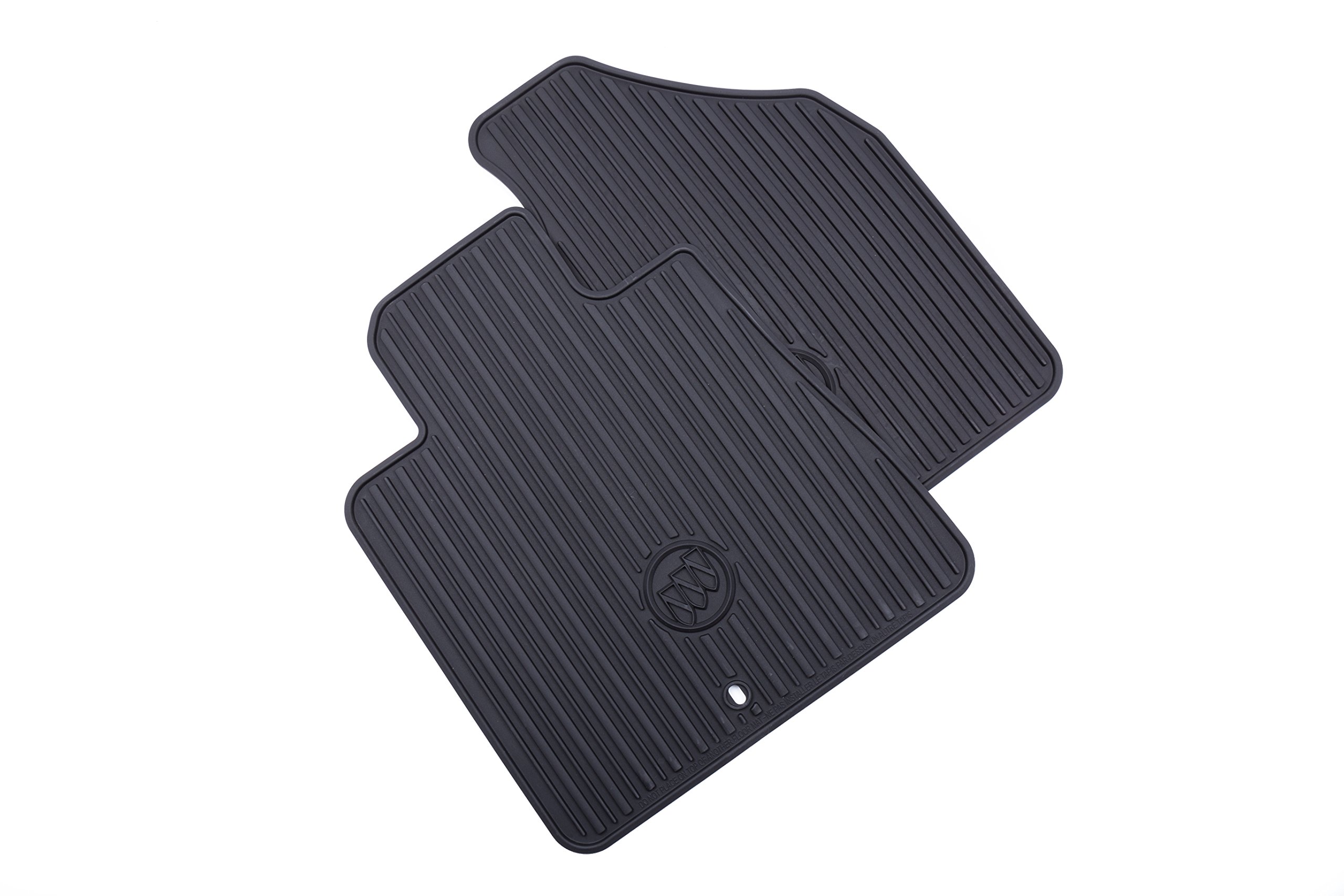 Premium GM Accessories 22890024 All-Weather Front Floor Mats for Buick - Ebony Black, Heavy Duty Rubber, Custom Fit Car Mats for Weather Protection - Perfect for Rain, Snow & Mud Protection in SUVs and Sedans