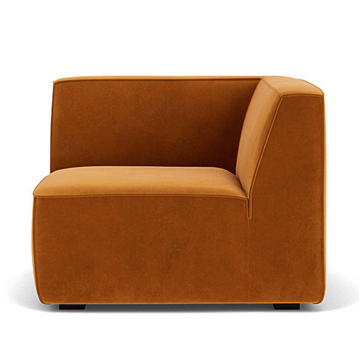 Premium Dane Velvet 1-Seater Right Corner Modular Sofa - Modern Living Room Furniture for Small Spaces & Apartments | Comfortable Single Seater Sofa for Lounge, TV Watching & Relaxation