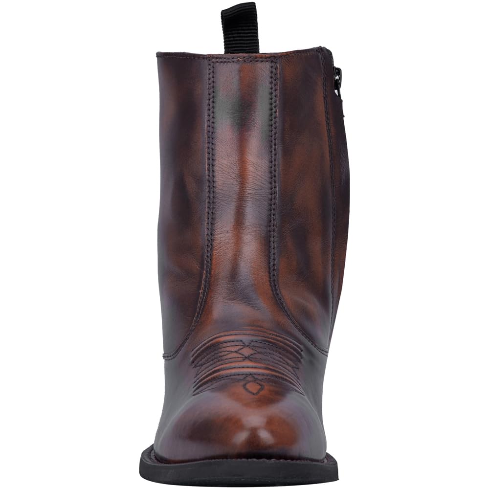 Laredo Men's Fletcher Pointed Toe Casual Ankle Boots - Brown Leather Western Style for Everyday Wear & Outdoor Activities