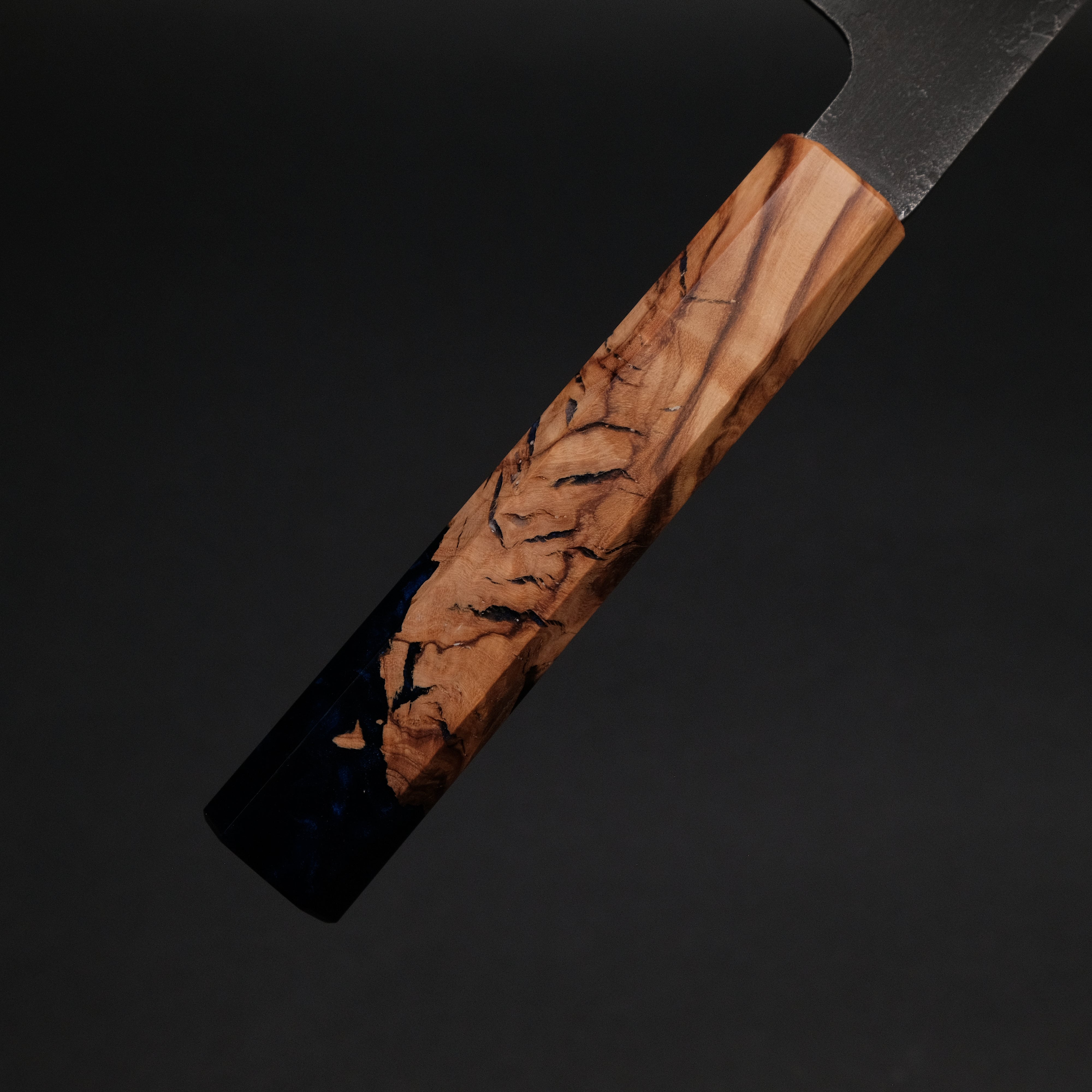 Premium Ajikataya White #2 Nashiji Damascus Gyuto 210mm Chef Knife - Olive Wood & Resin Handle (#46) - Perfect for Sushi, Meat Slicing & Professional Kitchen Use