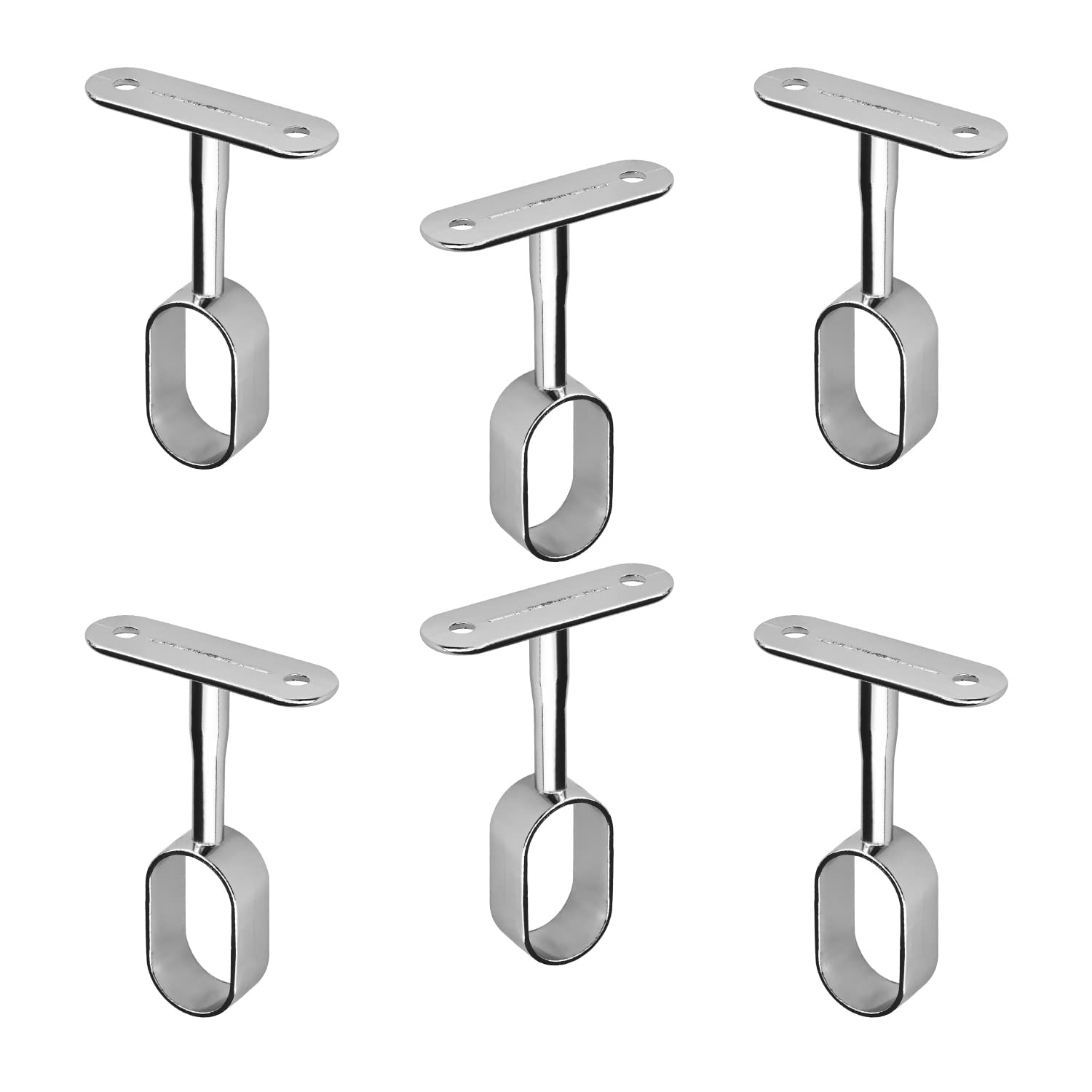 16x30mm Closet Rod Flange Holder - Heavy Duty Ceiling Wardrobe Bracket & Shower Curtain Rod Socket (6 Pack) - Perfect for Closet Organization & Bathroom Renovation Projects