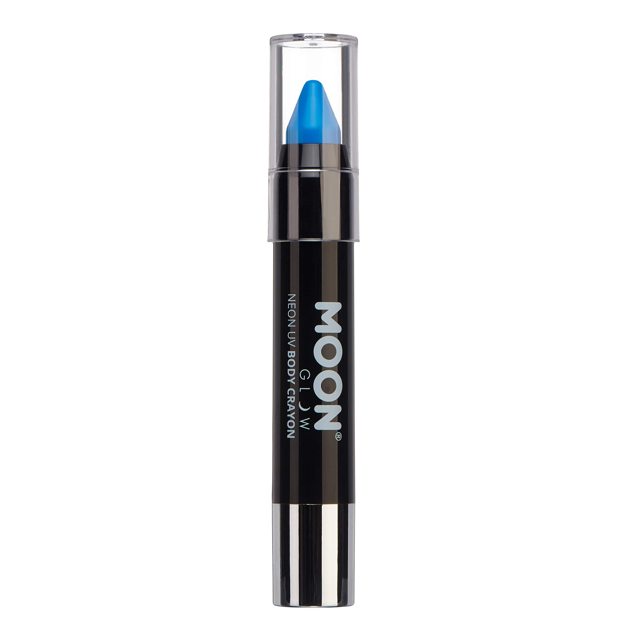 Moon Glow Neon UV Body Paint Stick - Intense Blue Glow in The Dark Face & Body Crayon for Parties, Festivals & Night Events | Long Lasting, Non-Toxic & Washable