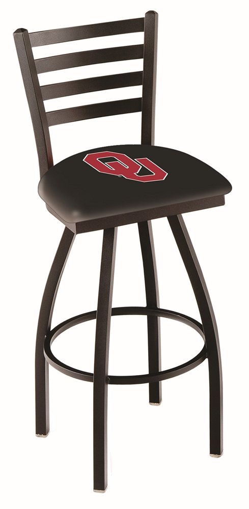 Holland Bar Stool Co. L014 36 Inch Black Wrinkle Oklahoma Swivel Bar Stool with Ladder Back - Modern Kitchen Island & Home Bar Stool for Dining & Entertainment Areas