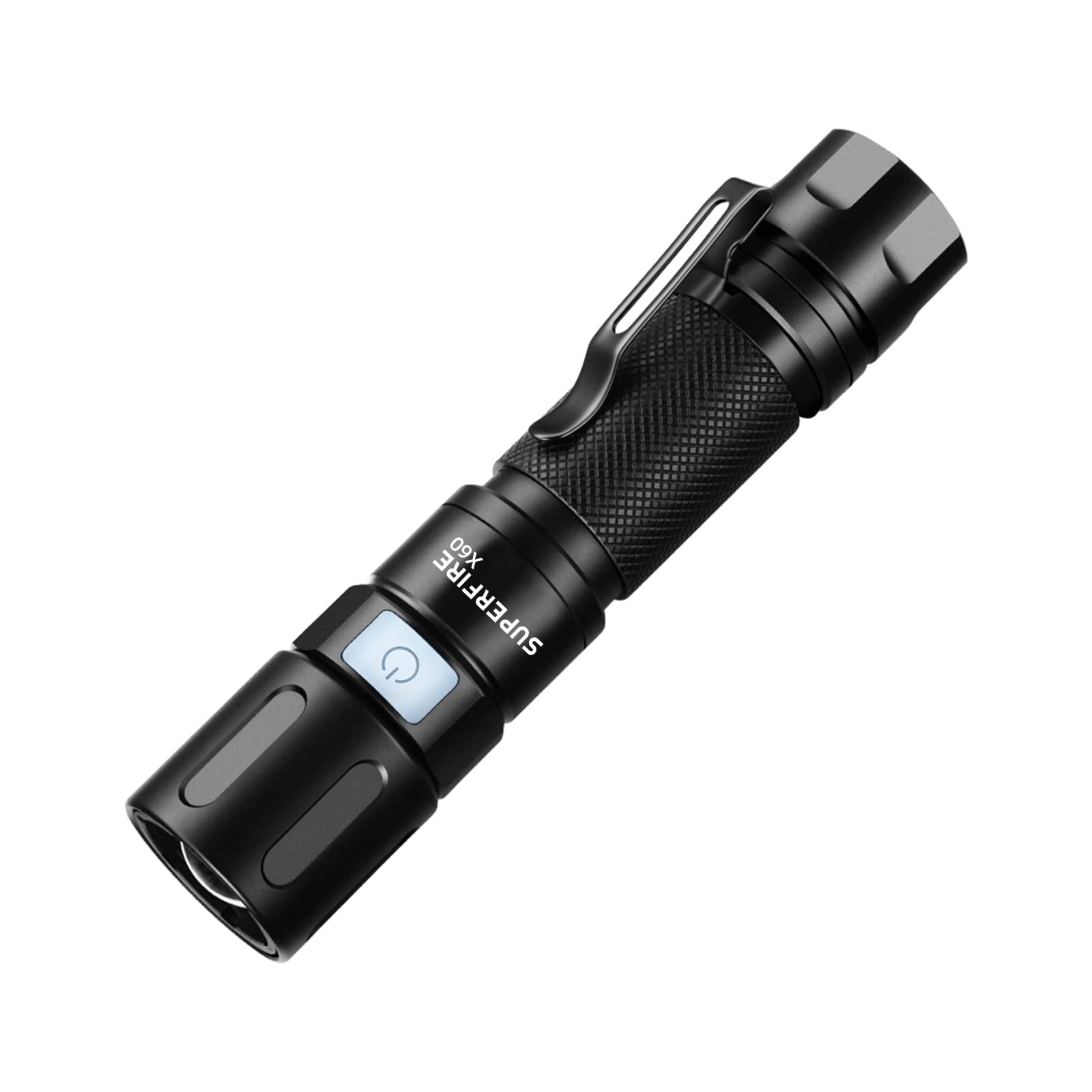 SuperFire Rechargeable Flashlight - 1000 Lumens Powerful EDC Pocket Light with 4 Modes & Water Resistant for Camping, Hiking, Emergency, Outdoor Adventures (Ideal for Home, Car, Survival Kit)