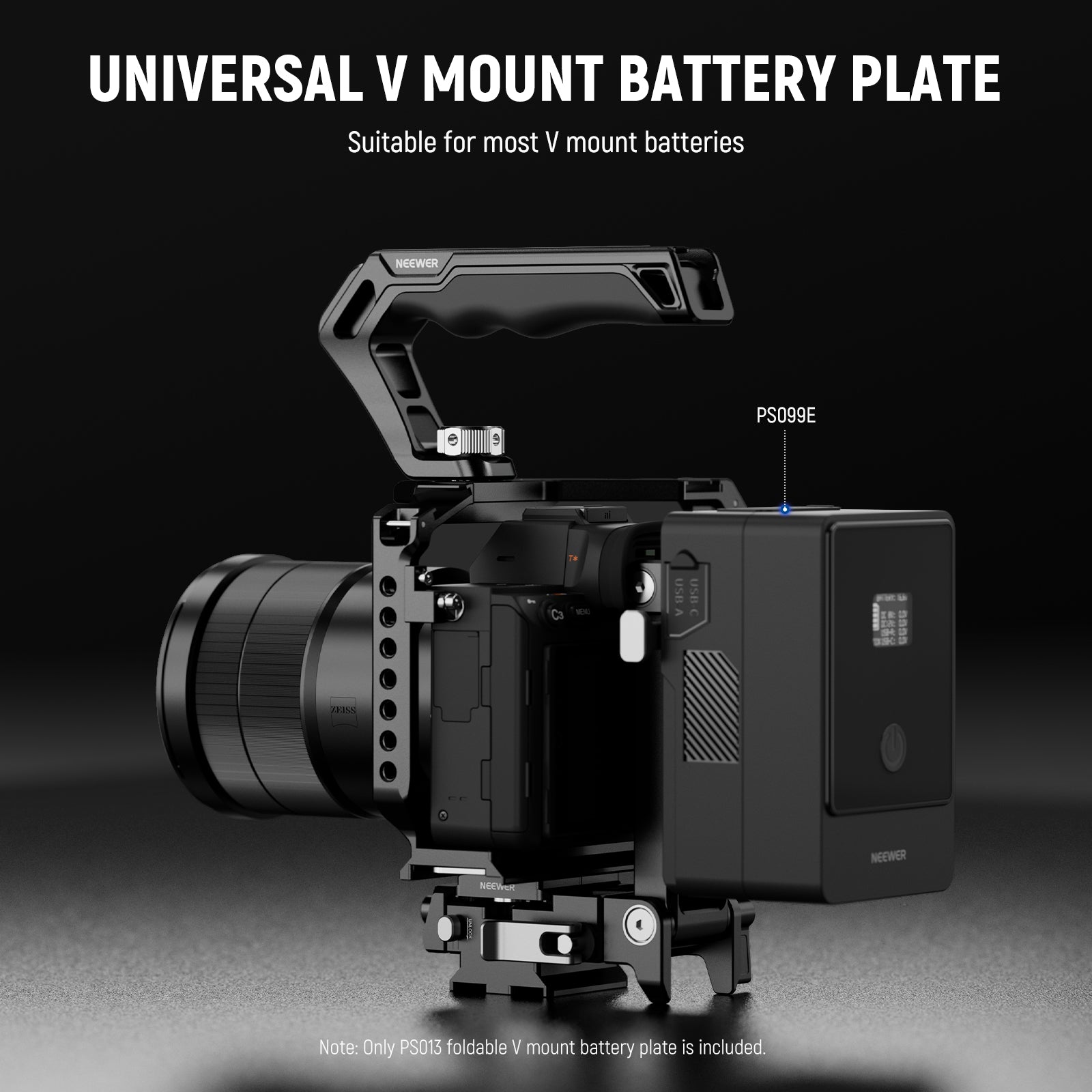 NEEWER PS013 Foldable V Mount Battery Plate with Arca-Swiss Quick Release Plate - Compatible with DSLR, Mirrorless Cameras & Video Equipment for Photography & Filmmaking