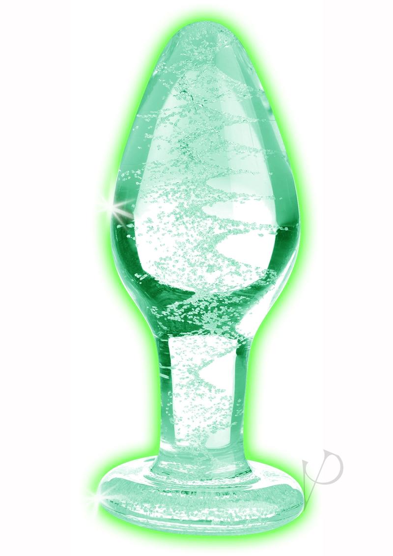 Glow in the Dark Glass Anal Plug - Medium Size, Clear for Enhanced Pleasure | Perfect for Sensual Play, Adult Toys Collection & Nighttime Intimacy