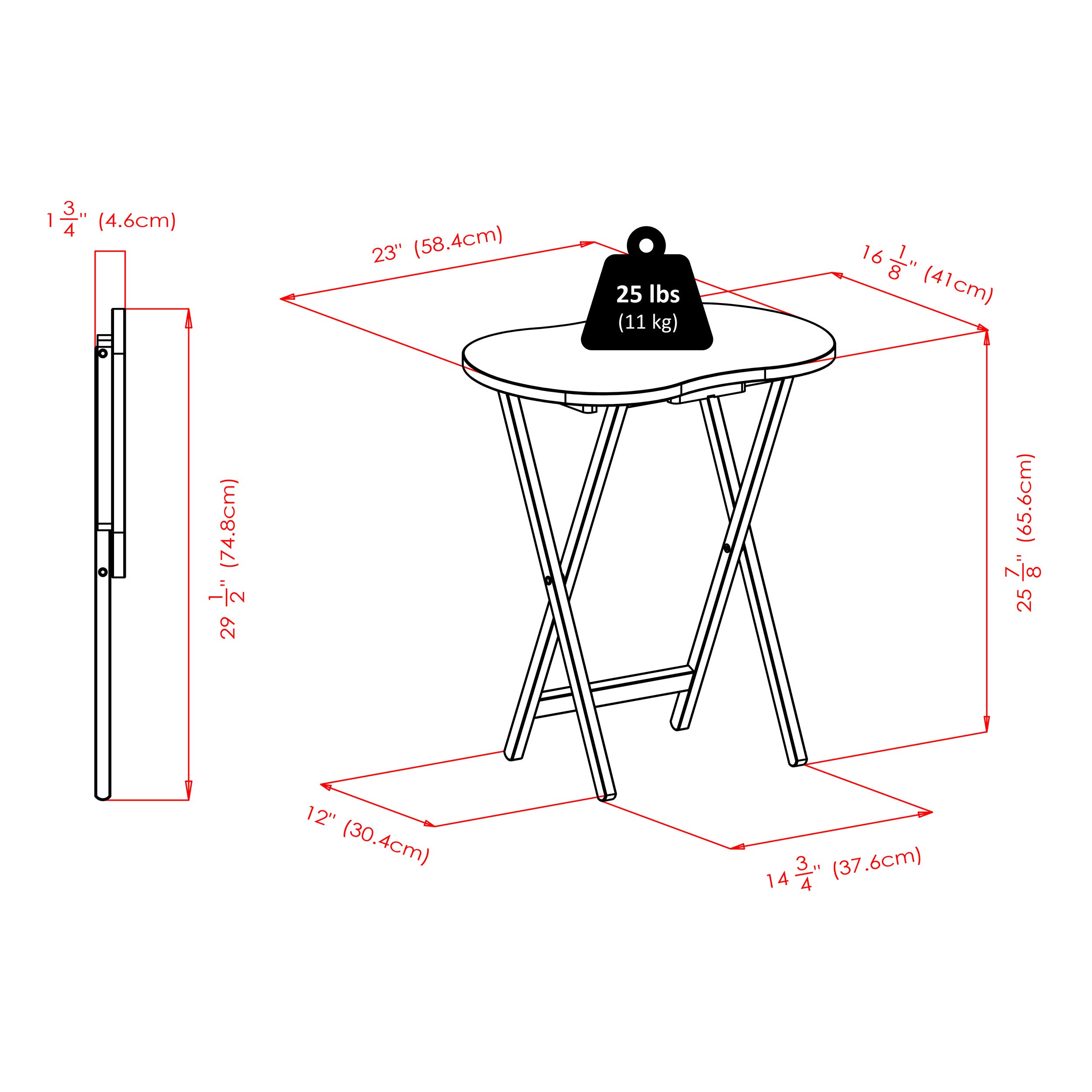 Winsome 23-inch TV Tray Table Set, 5-Piece Brown Folding Snack Stand for Living Room, Bedroom, or Office - Perfect for Meals, Laptops, and Crafts (92532)