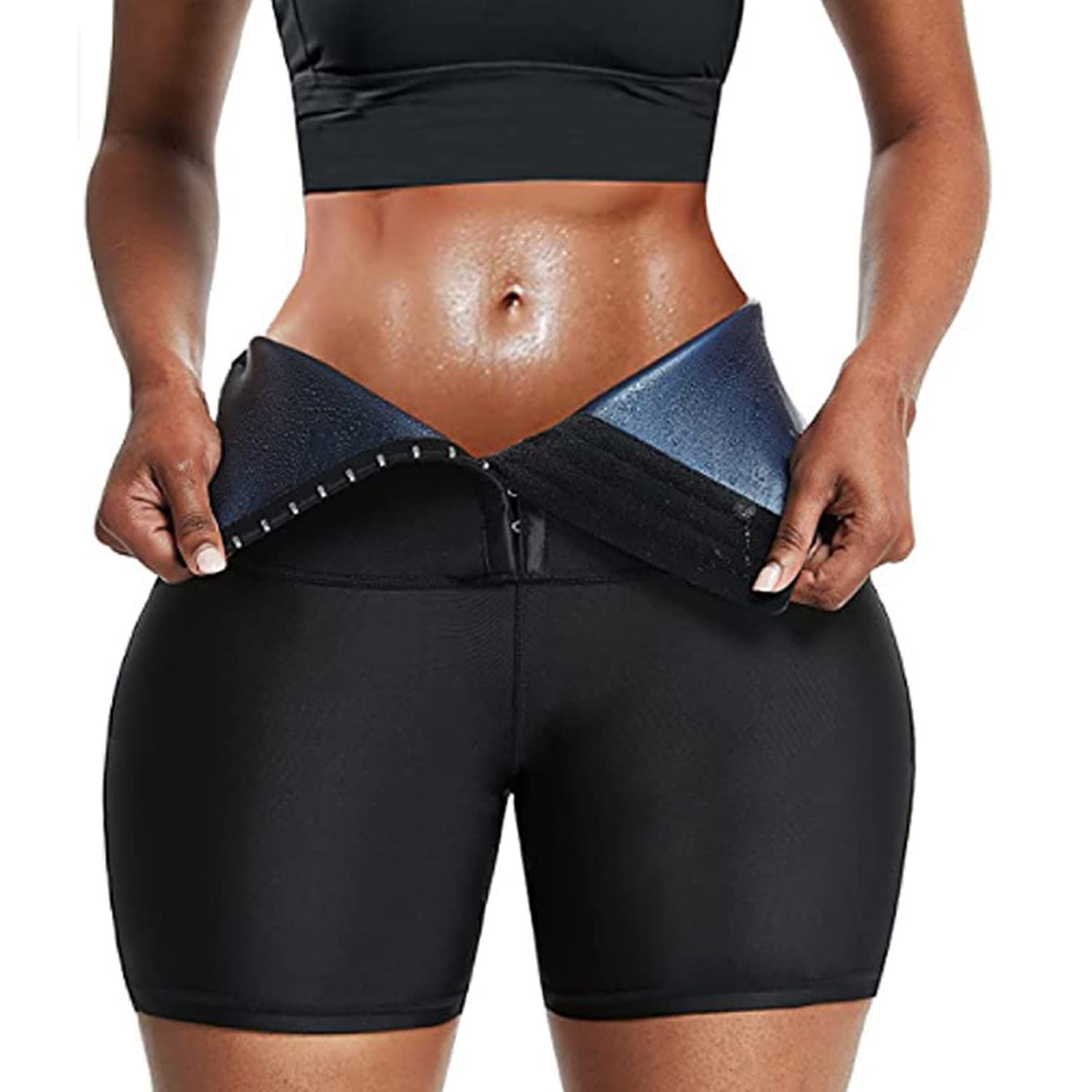Women's High Waist Sauna Leggings - Sweat Pants for Workout & Training | Compression Slimming Hot Thermo Capris | Body Shaper for Yoga, Gym & Fitness
