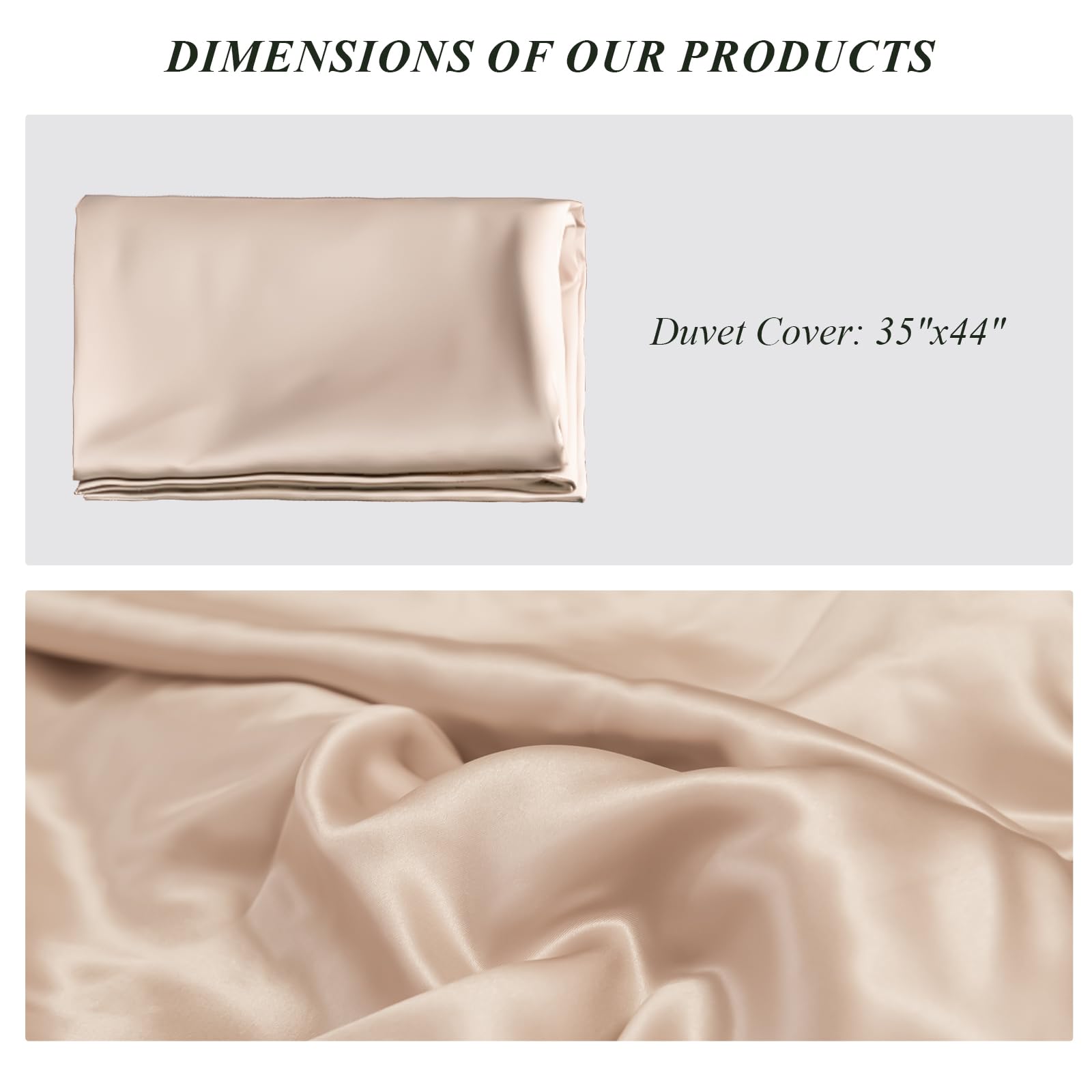 PROMEED 100% Pure Mulberry Silk Baby Crib Bedding Set - OEKO-TEX Certified 22 Momme 3-Piece Nursery Set with Duvet Cover, Fitted Sheet & Pillowcase for Boys & Girls (Champagne) | Luxury Soft Hypoallergenic Crib Set for Newborns & Infants