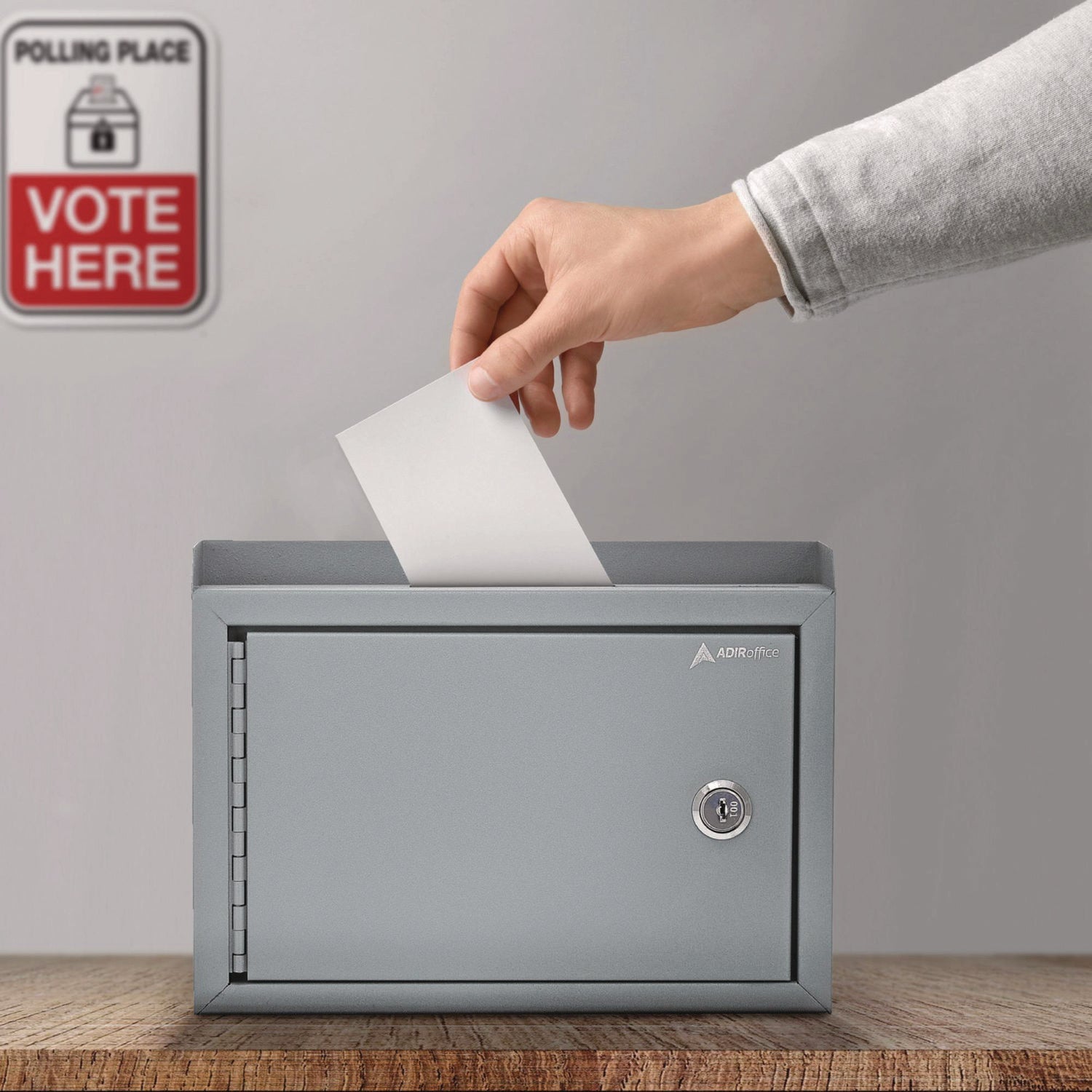AdirOffice Medium Steel Secure Drop Box with Key Lock - 9.8