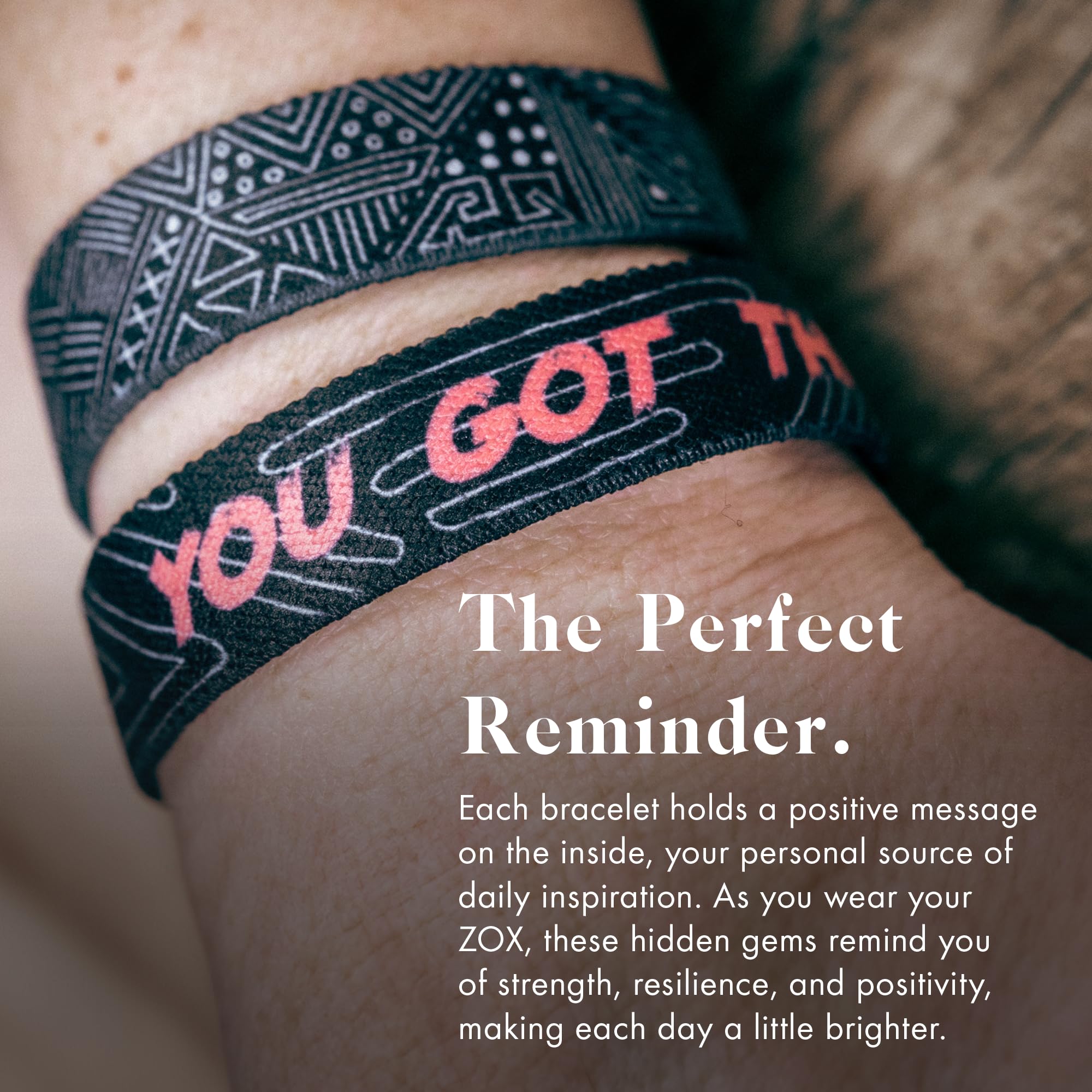 ZOX Stretchy Motivational Bracelets for Men & Women - Elastic Wristbands with Inspirational Affirmations & Unique Art Designs - Perfect Gift for All Ages - Ideal for Yoga, Workouts, Daily Wear & Gifting
