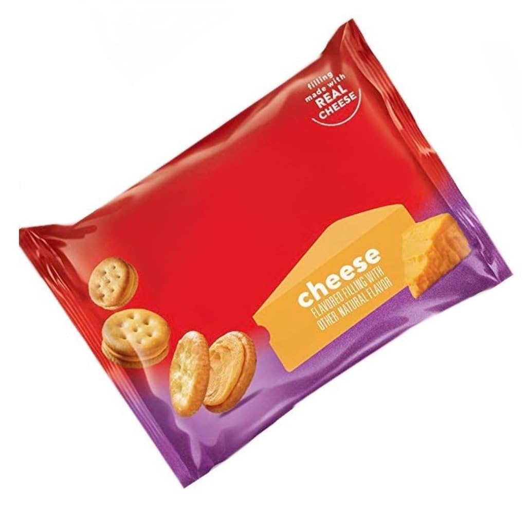 Cheese Cracker Sandwiches - Bite Size Snacks (12 Pack, 1 oz Each) | Perfect for Lunch Boxes, Office Snacks & On-the-Go Treats