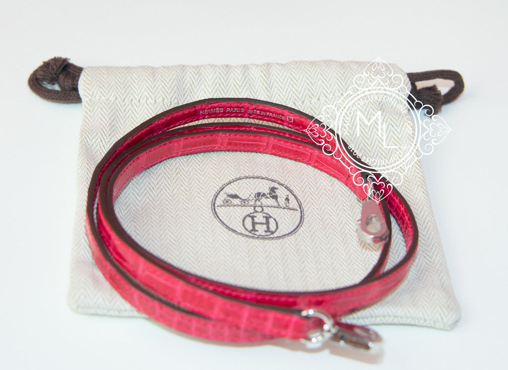 Hermes Mini Kelly II 20 Rose Extreme Shiny Alligator Leather Handbag - Luxury Crossbody Bag for Women, Perfect for Parties & Special Occasions