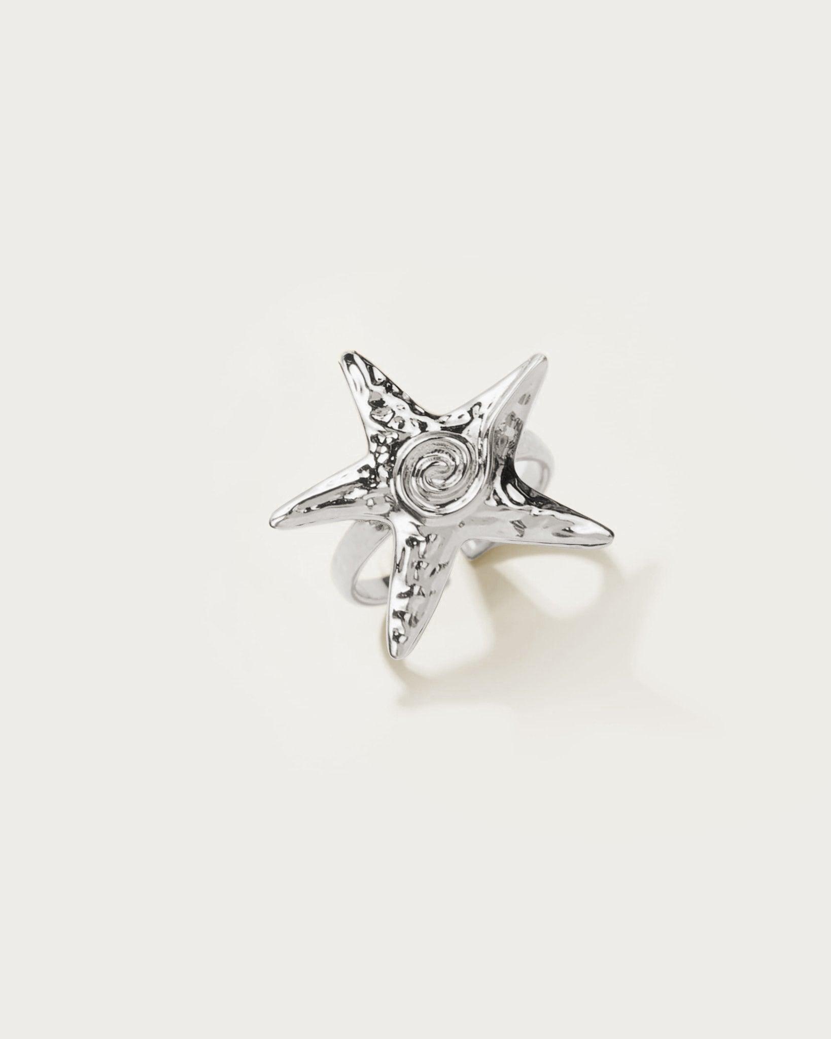 Silver Starfish Ring - Elegant Ocean Jewelry for Women, Perfect for Beach Vacations & Summer Fashion