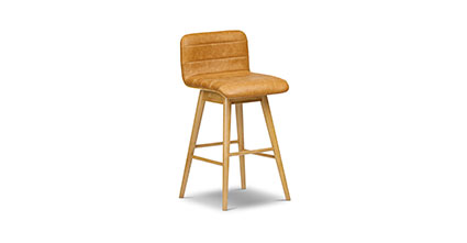 Bassano Genuine Leather Swivel Bar Stool - Adjustable Height Counter Stool for Kitchen Island, Dining Room & Home Bar - Modern & Comfortable Seating
