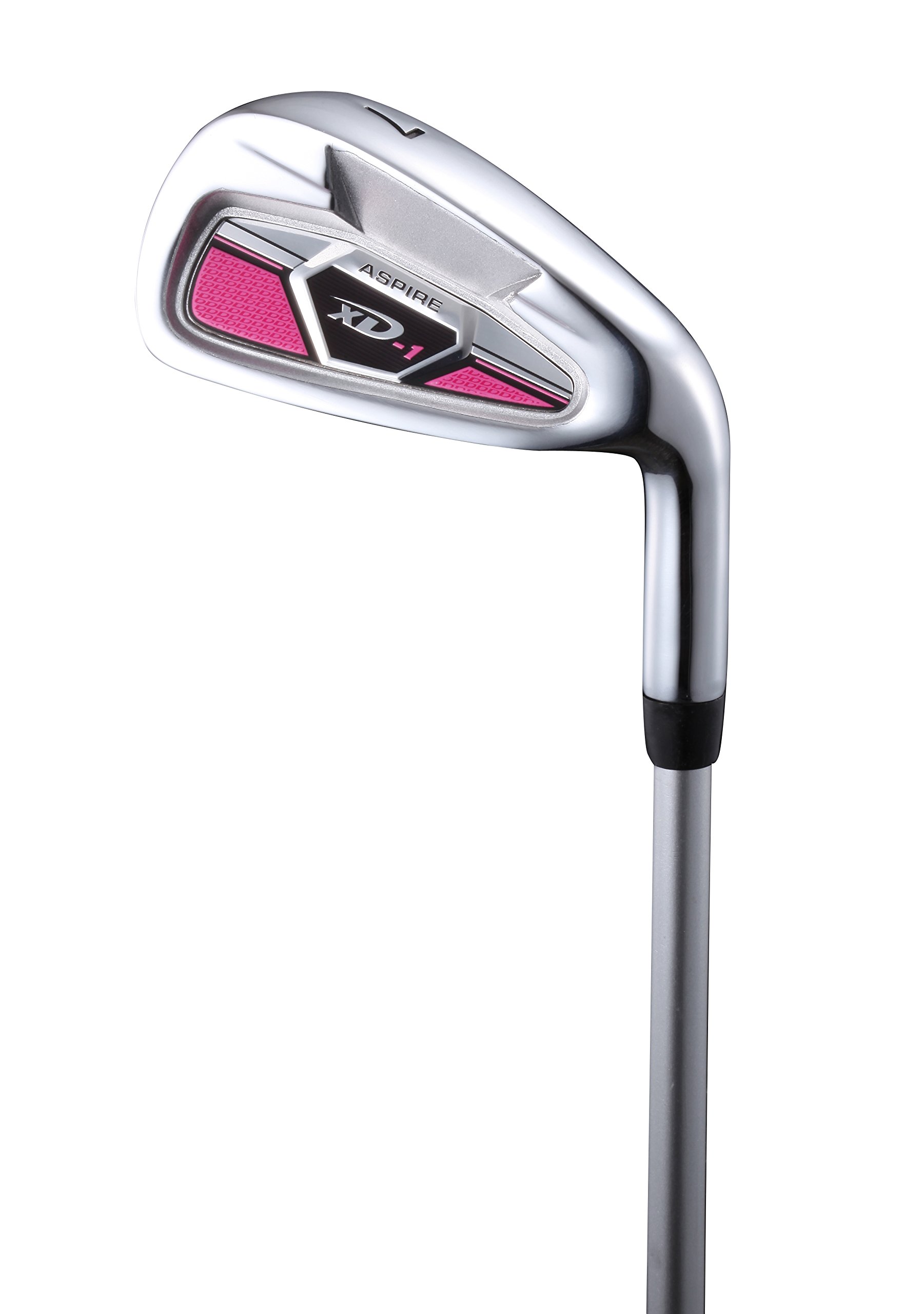 **Aspire XD1 Women's Right-Handed Golf Club Set – Ultra-Light Graphite Shafts, Includes Driver, Fairway, Hybrid, 6-PW Irons, Putter, Stand Bag & 3 Headcovers (3 Sizes, Pink) – Perfect for Beginners & Recreational Golfers**
