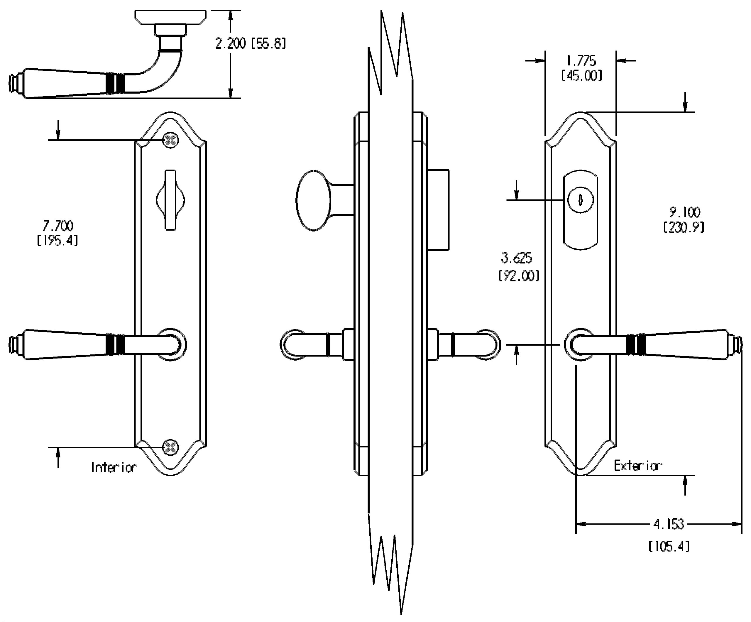 FPL Bellagio Active Trim Multipoint Lock Lever Set in Oil Rubbed Bronze - Perfect for Entry Doors & Home Security Upgrades