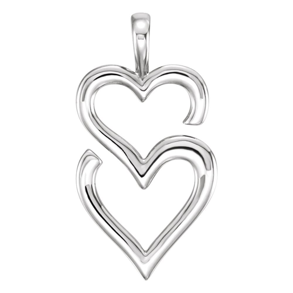 925 Sterling Silver Double Love Heart Pendant Necklace for Women - Romantic Gift for Anniversary, Valentine's Day & Special Occasions | Elegant Jewelry for Date Night, Wedding & Everyday Wear