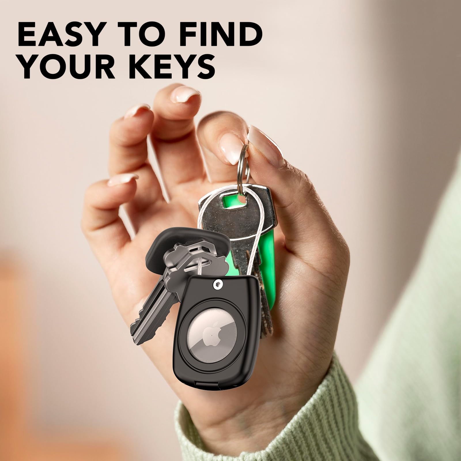 SPGUARD 2 Pack Waterproof AirTag Keychain Holder Case - Compatible with Apple AirTag, Secure Key Ring Holder, Lightweight & Anti-Scratch Protective Cover for Keys, Pets, Luggage - Perfect for Travel, Daily Use & Pet Tracking